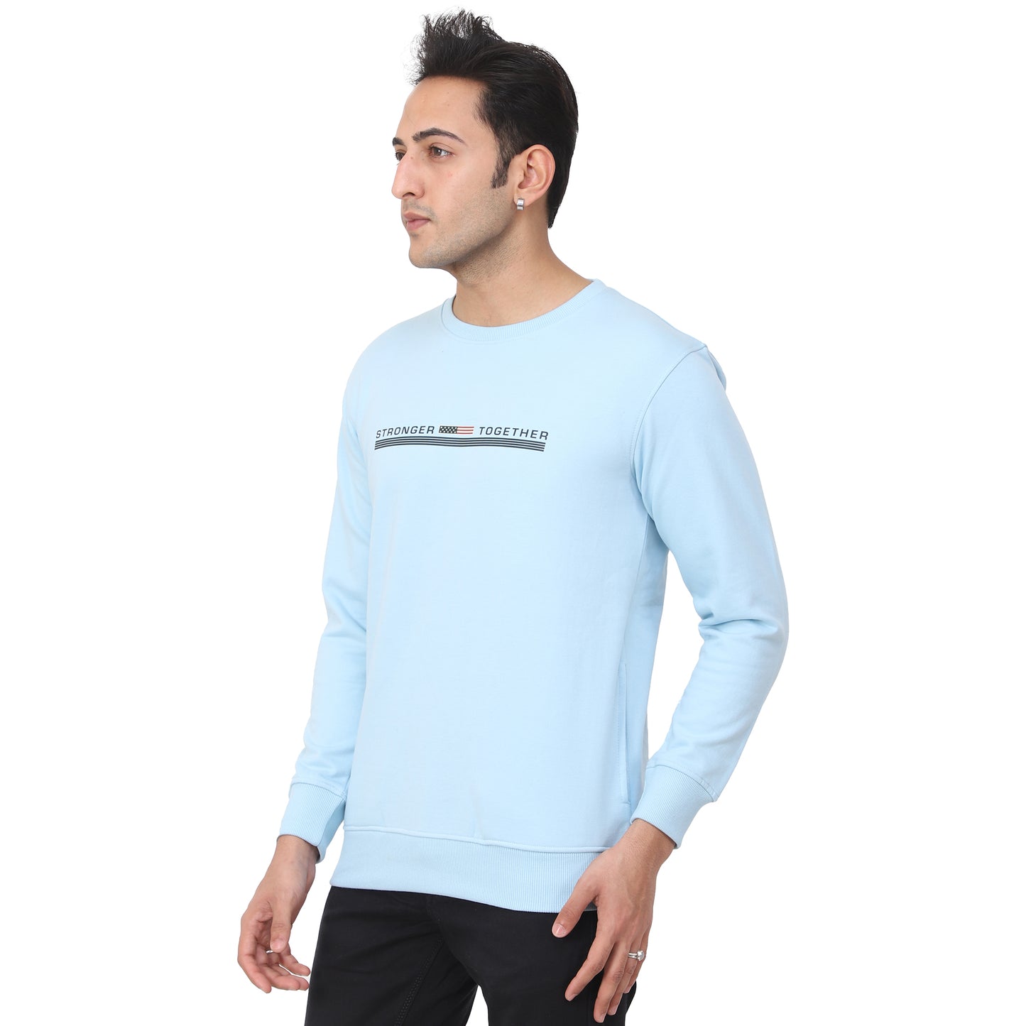 Regular Fit Printed Fleece Sweatshirt