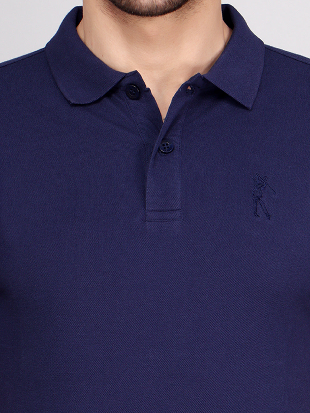 SOLID SELF LOGO PIQUE POLO