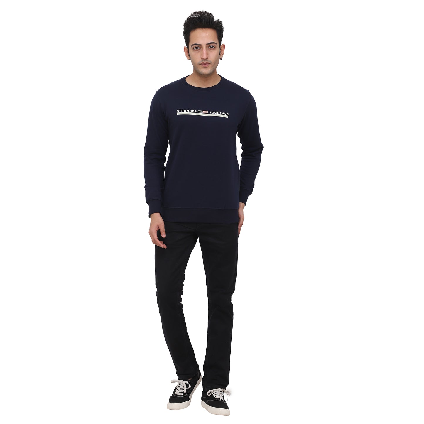 Regular Fit Printed Fleece Sweatshirt