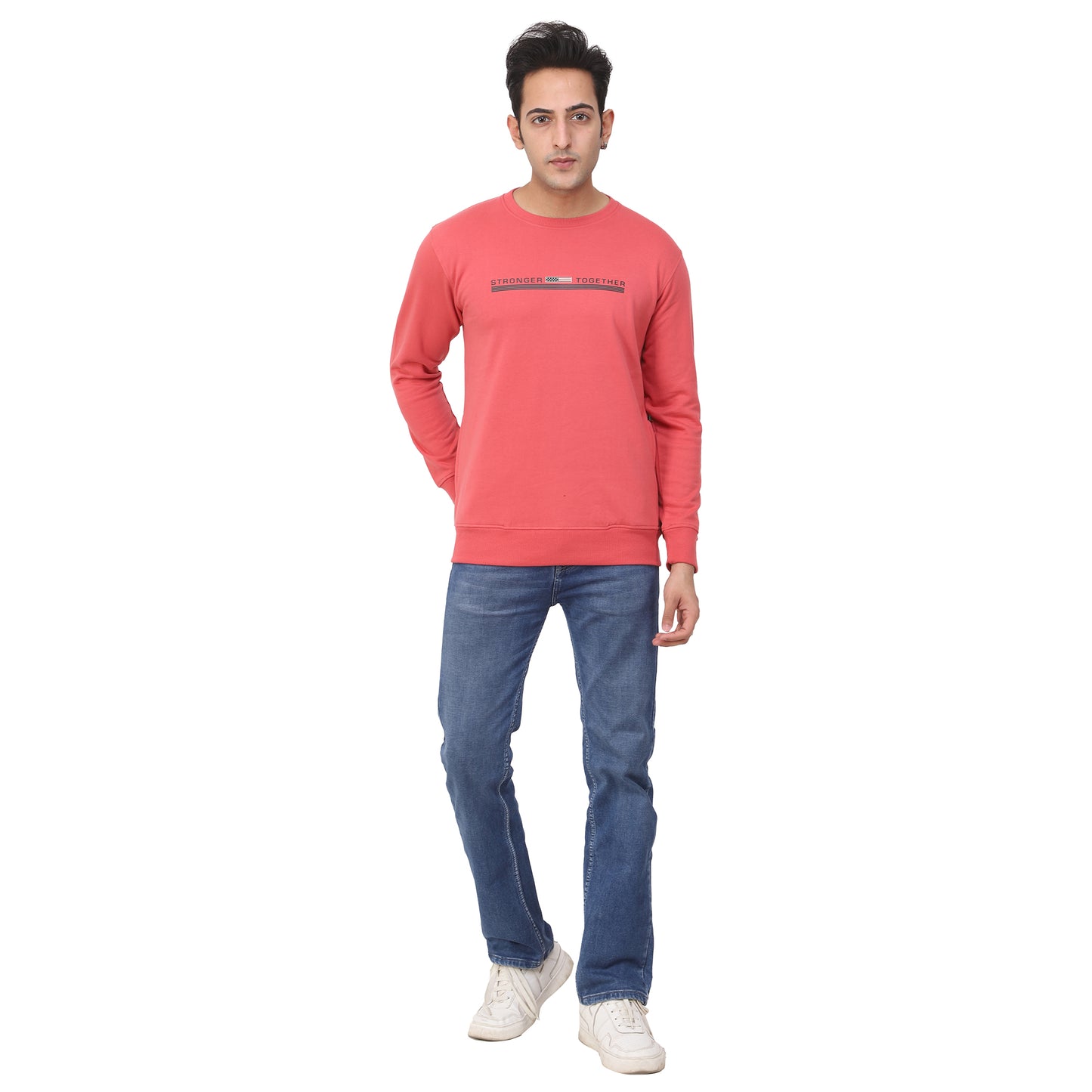 Regular Fit Printed Fleece Sweatshirt