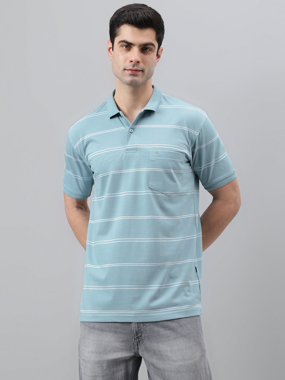 Single Jersey Stripe  Regular Fit Pocket Polo