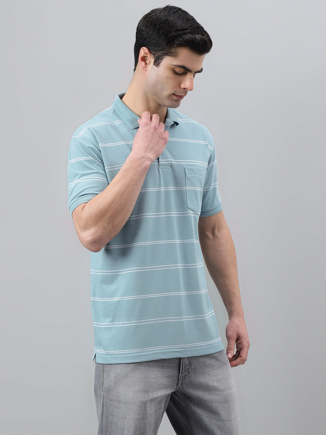 Single Jersey Stripe  Regular Fit Pocket Polo