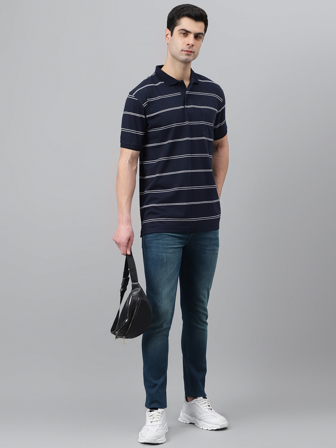 Single Jersey Stripe  Regular Fit Pocket Polo