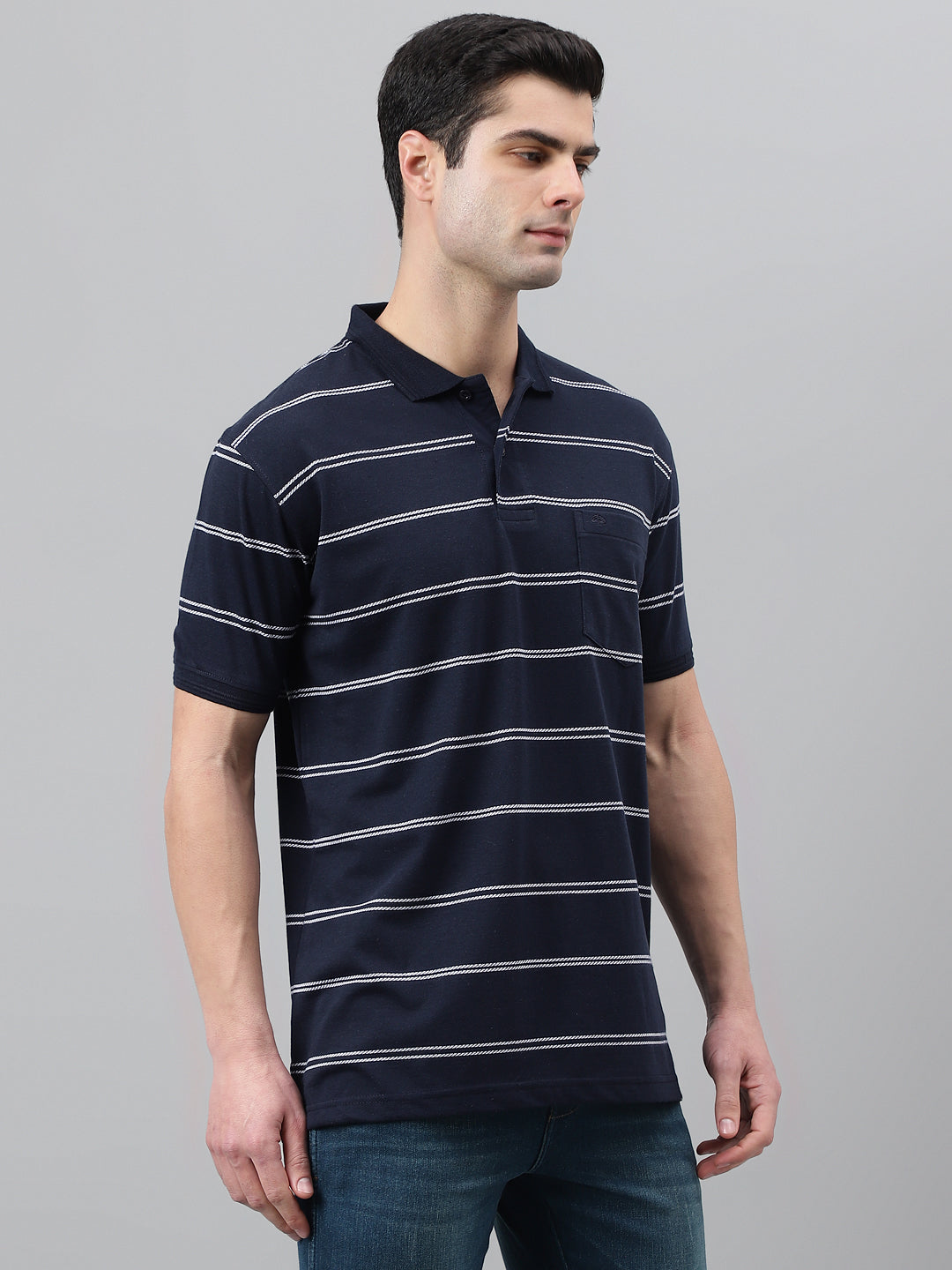 Single Jersey Stripe  Regular Fit Pocket Polo