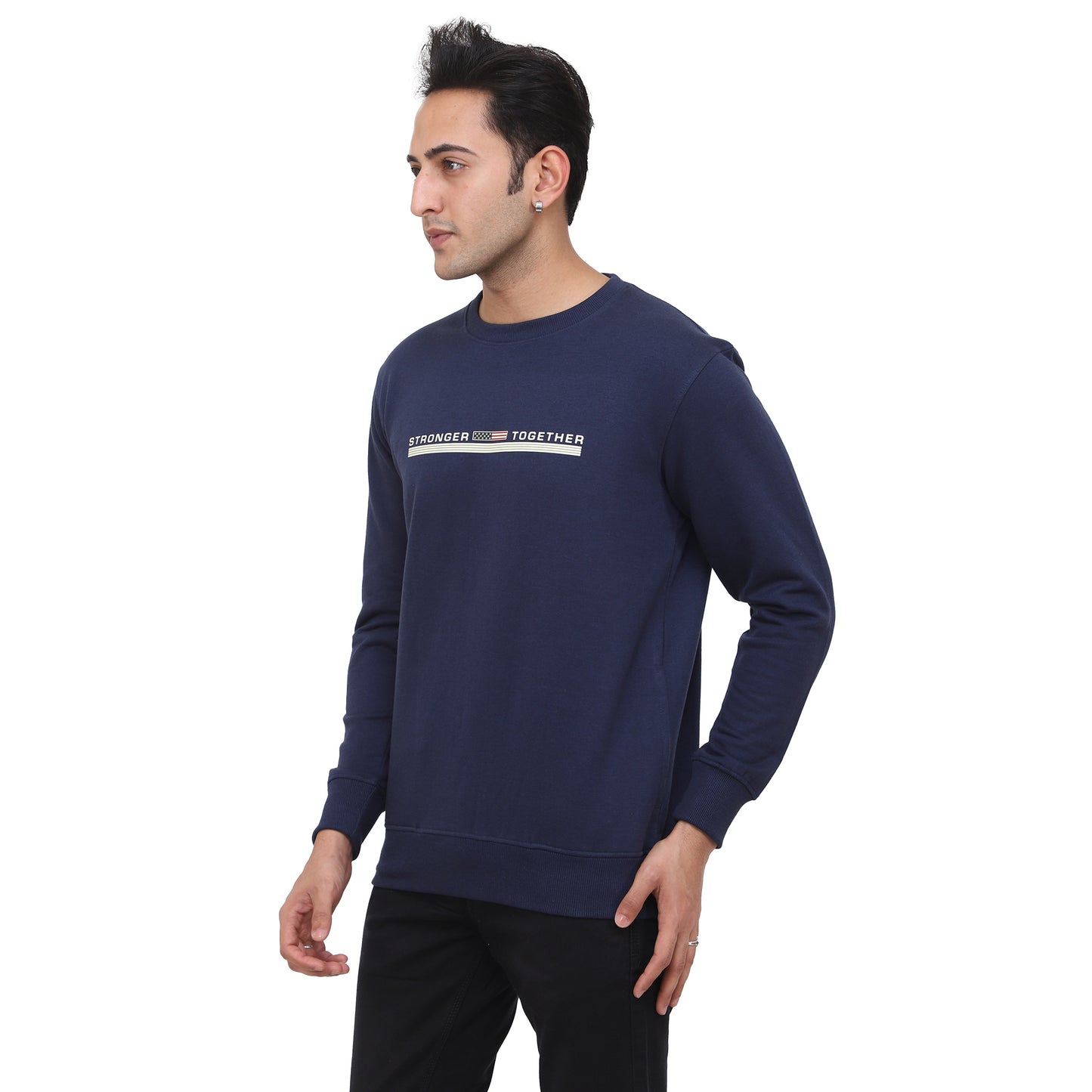 Regular Fit Printed Fleece Sweatshirt