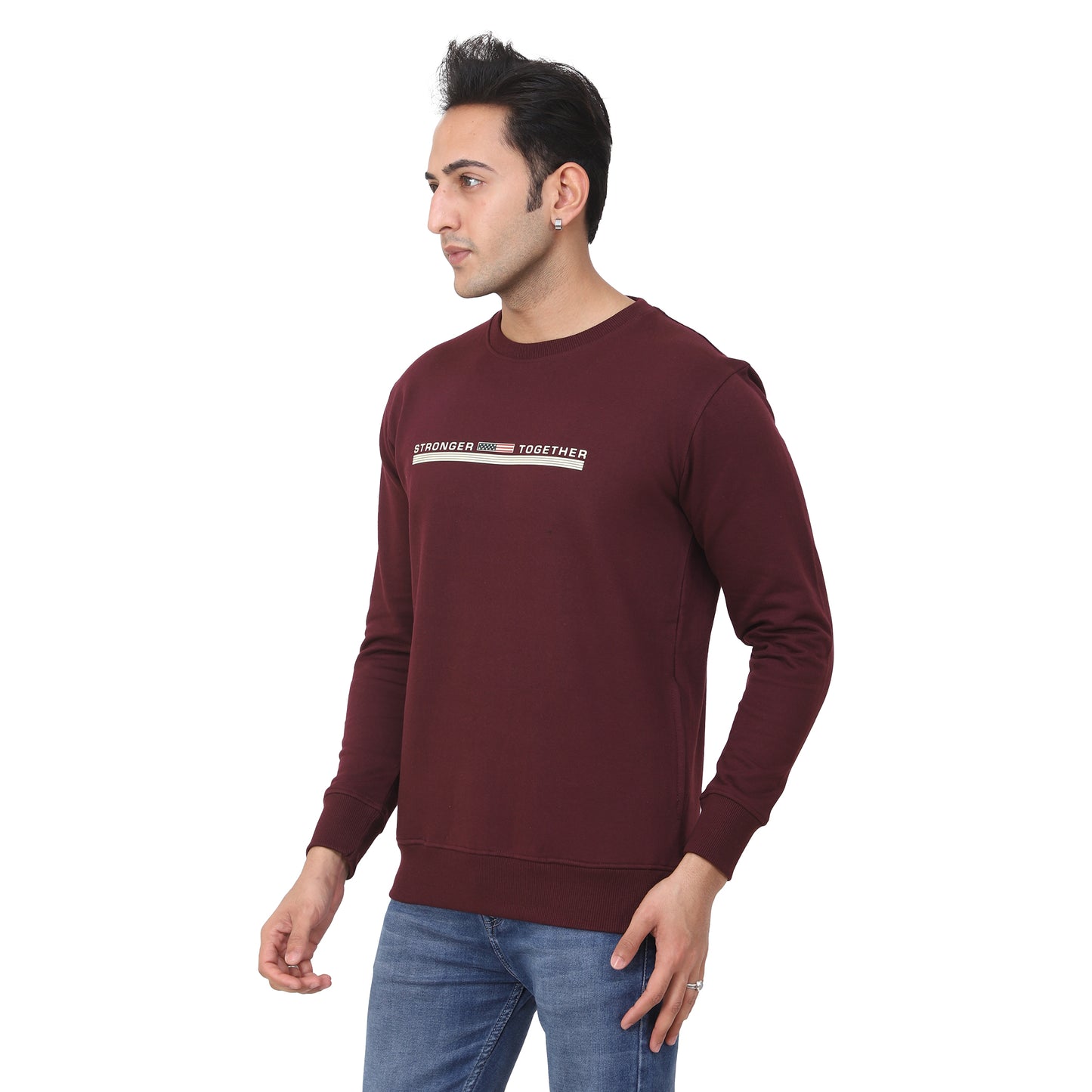 Regular Fit Printed Fleece Sweatshirt