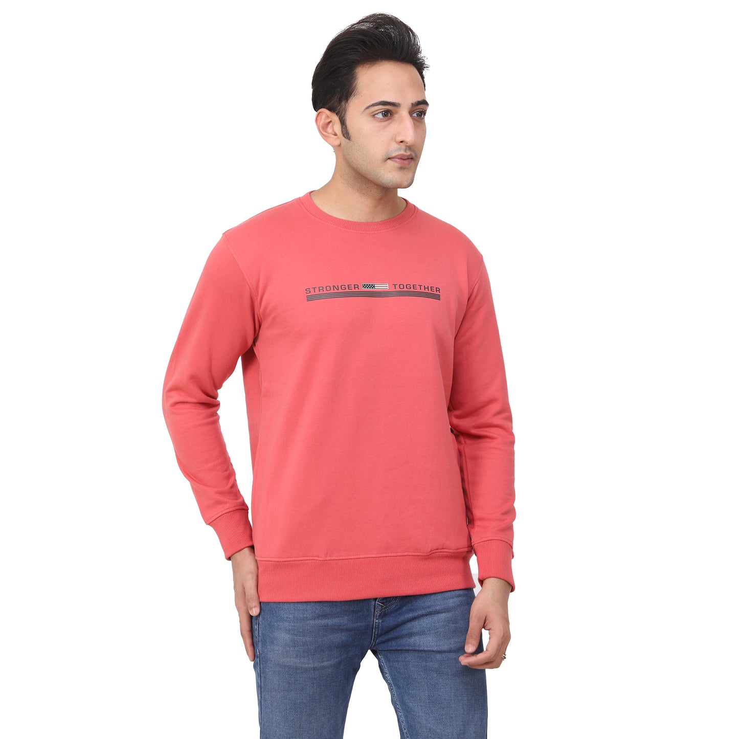 Regular Fit Printed Fleece Sweatshirt