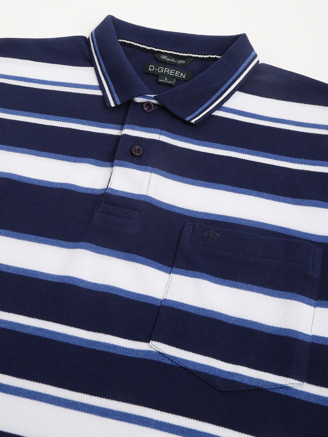 Pique Stripe Regular Fit Pocket Polo