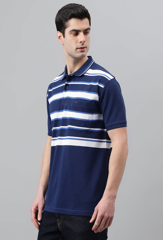 Pique Stripe Regular Fit Pocket Polo