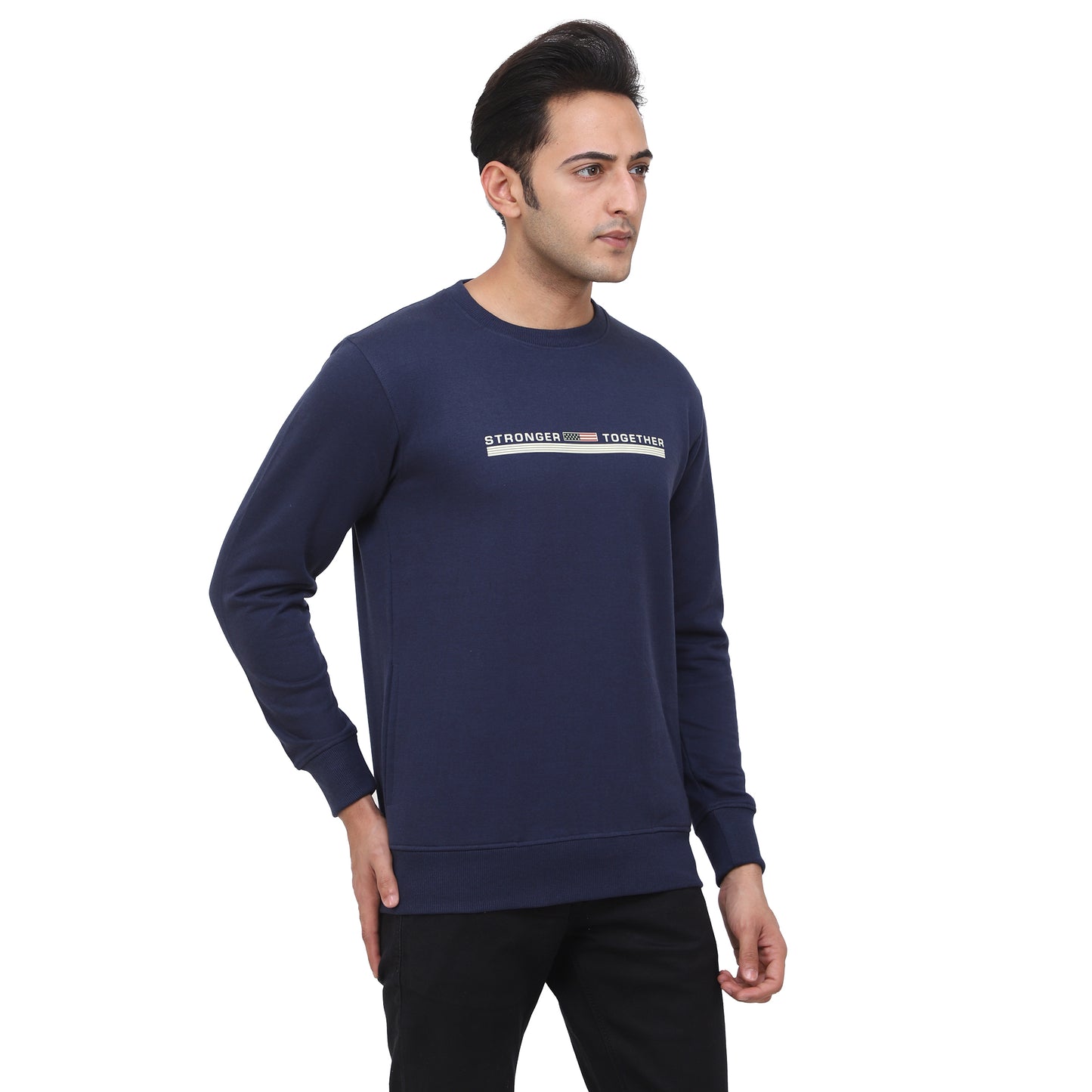 Regular Fit Printed Fleece Sweatshirt