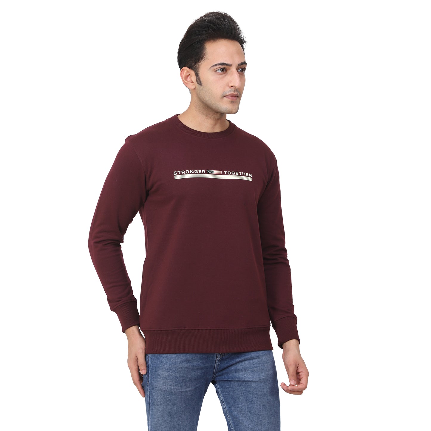 Regular Fit Printed Fleece Sweatshirt