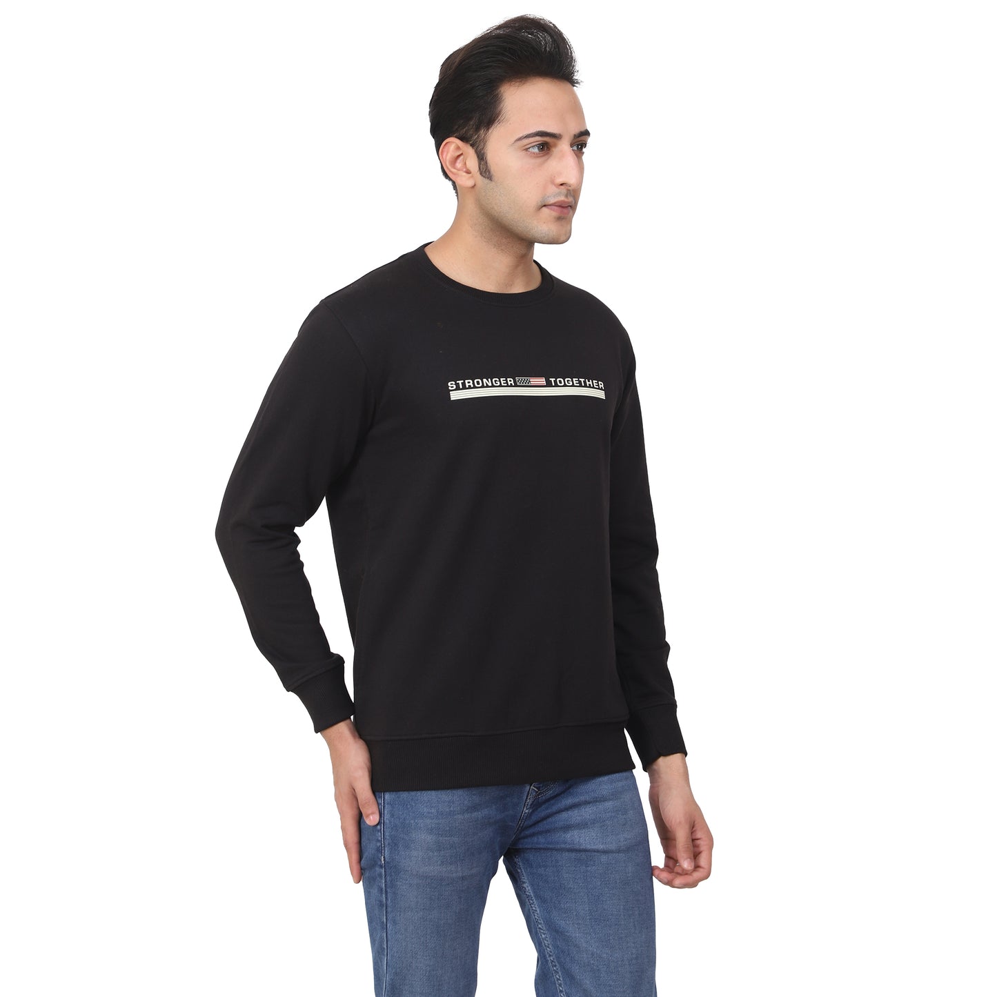 Regular Fit Printed Fleece Sweatshirt