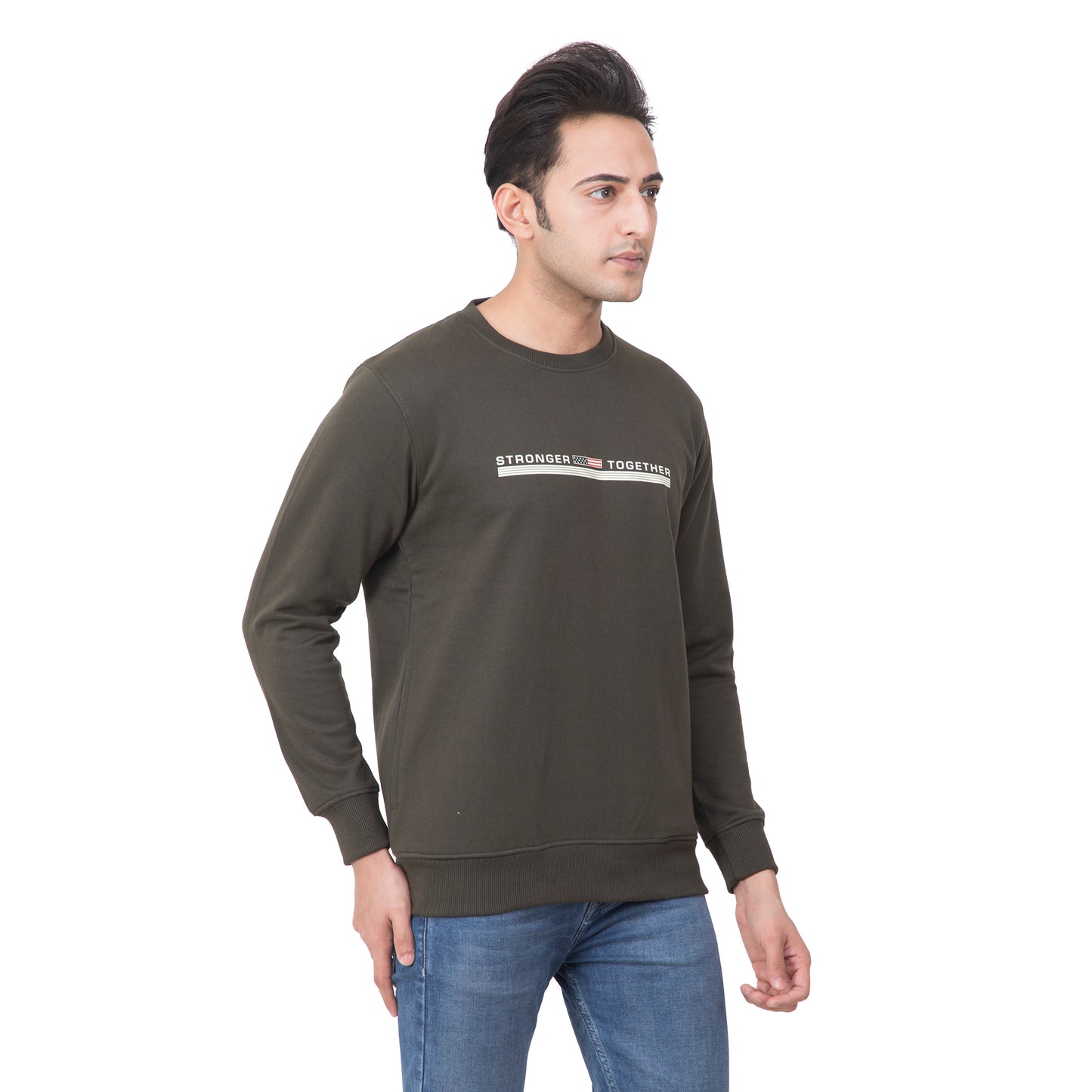 Regular Fit Printed Fleece Sweatshirt