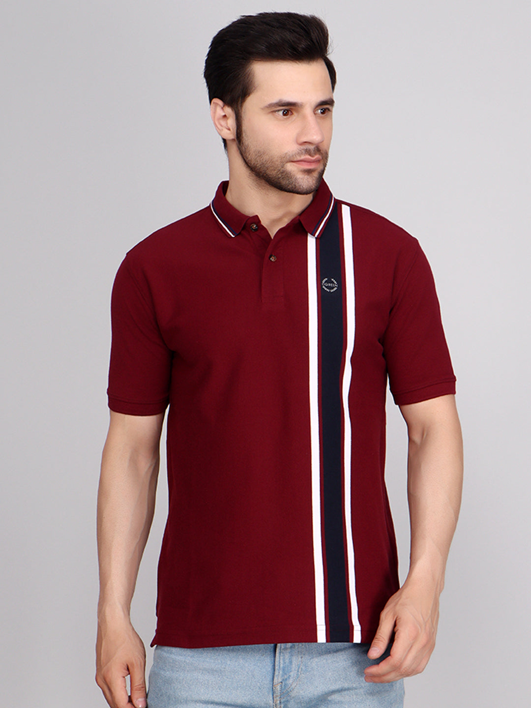 Vertical Stripe Pique Smart Fit Polo