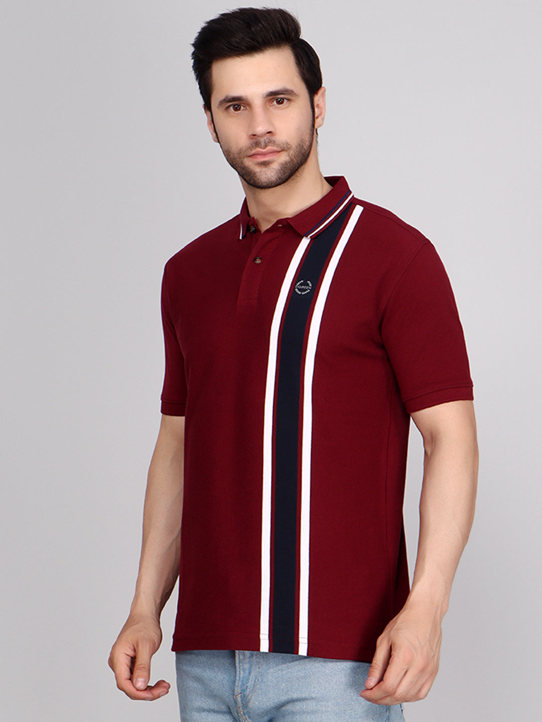 Vertical Stripe Pique Smart Fit Polo