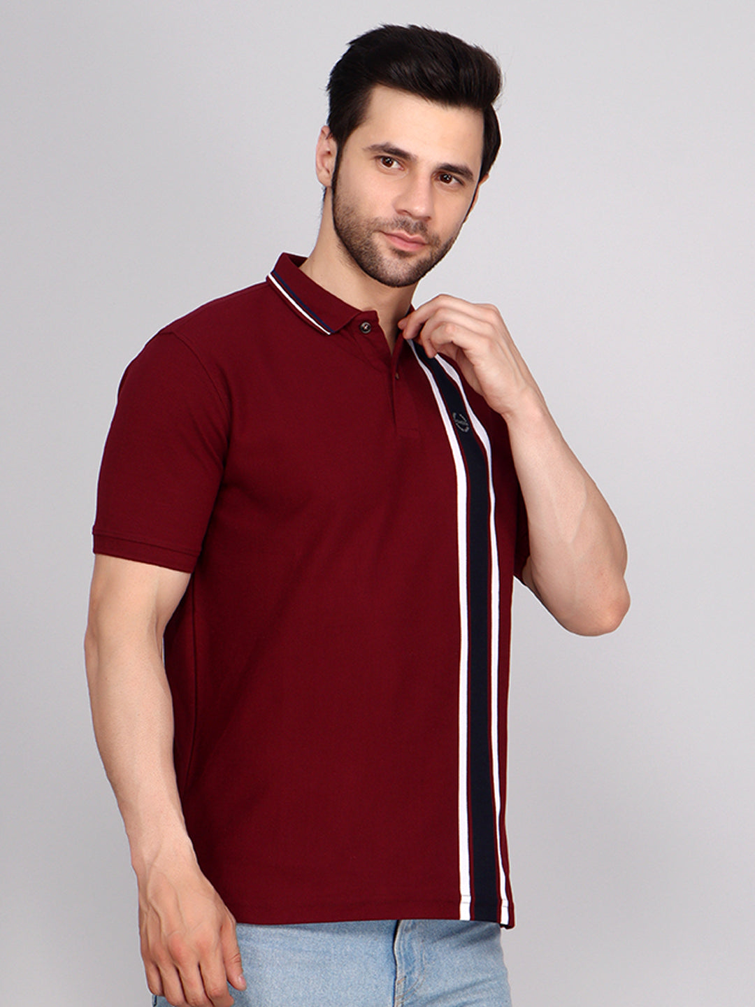 Vertical Stripe Pique Smart Fit Polo