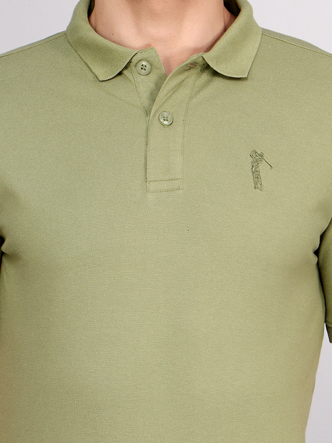 SOLID SELF LOGO PIQUE POLO