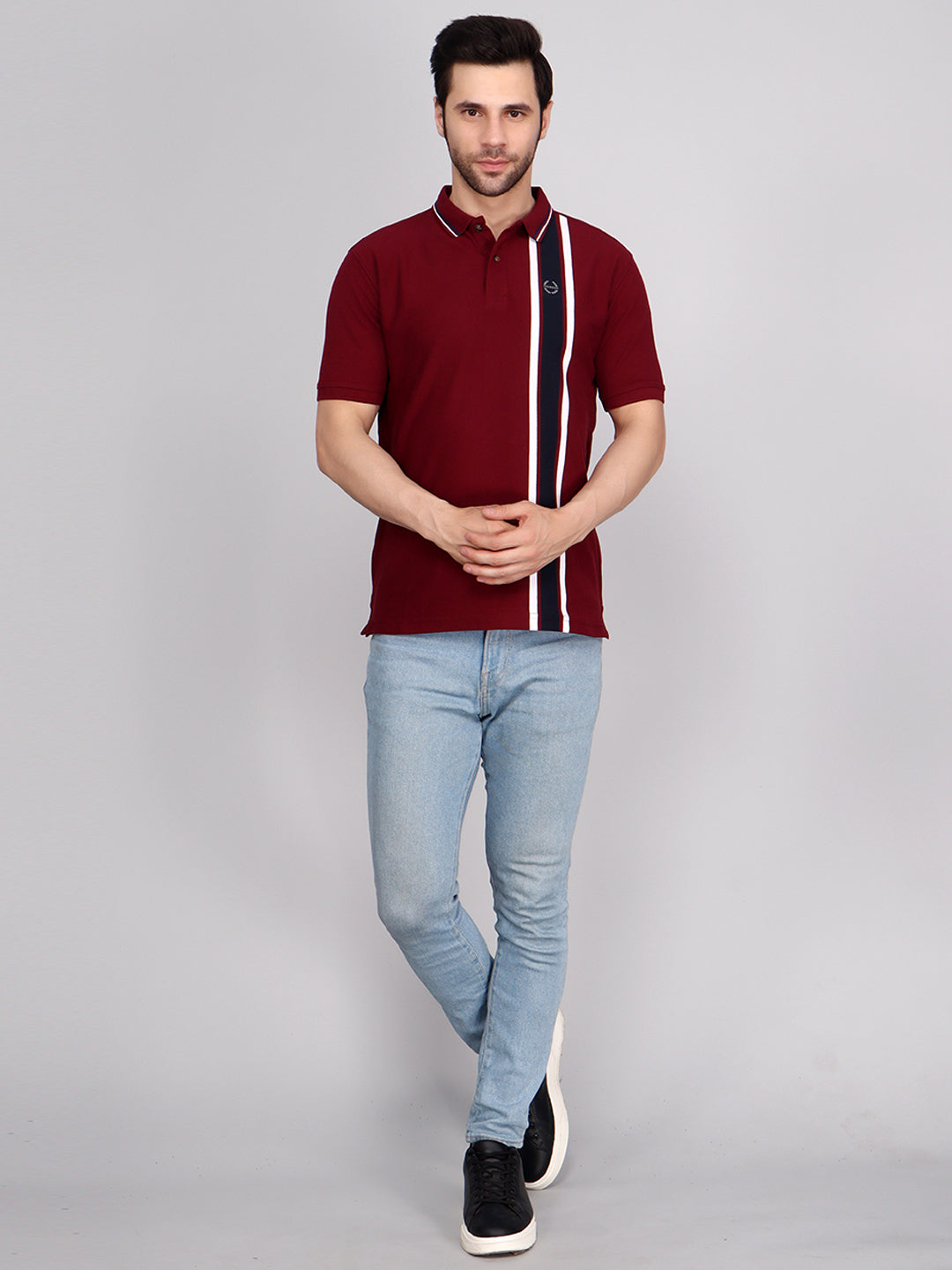 Vertical Stripe Pique Smart Fit Polo