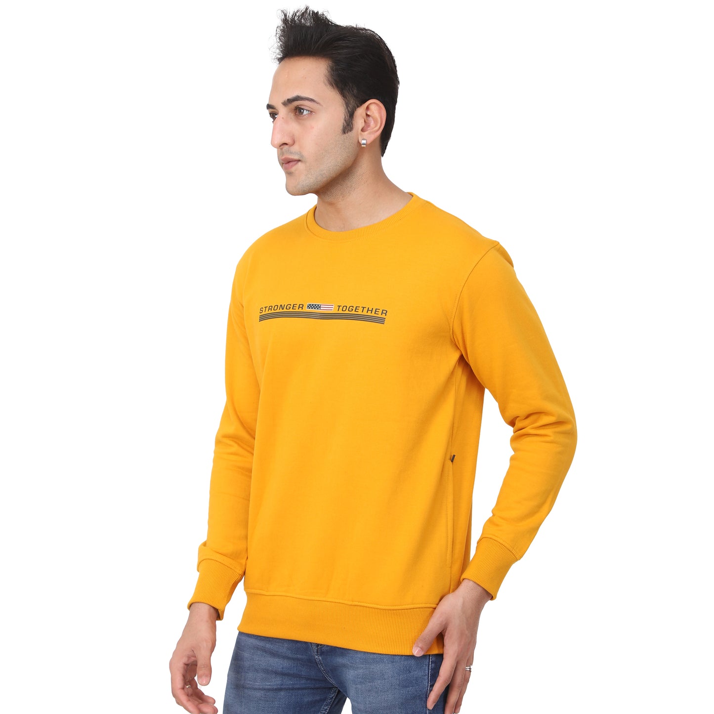 Regular Fit Printed Fleece Sweatshirt