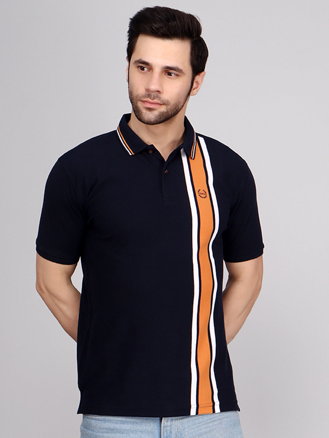 Vertical Stripe Pique Smart Fit Polo