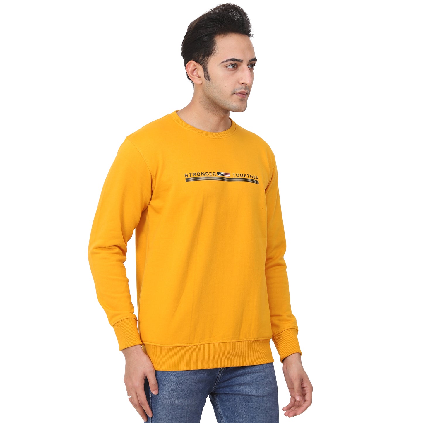 Regular Fit Printed Fleece Sweatshirt
