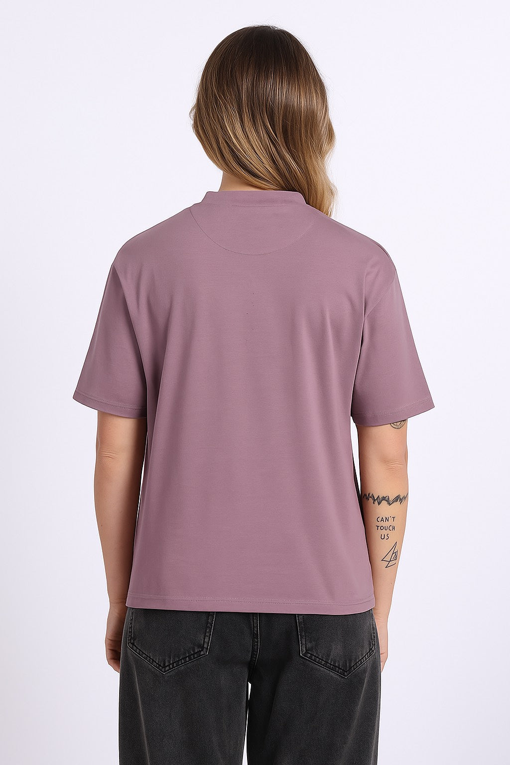 Oversized Cotton Lycra Tee Lilac