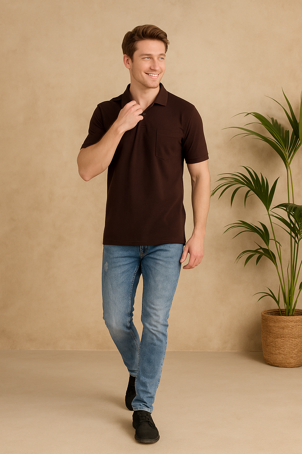 SOLID POCKET POLO REGULAR FIT