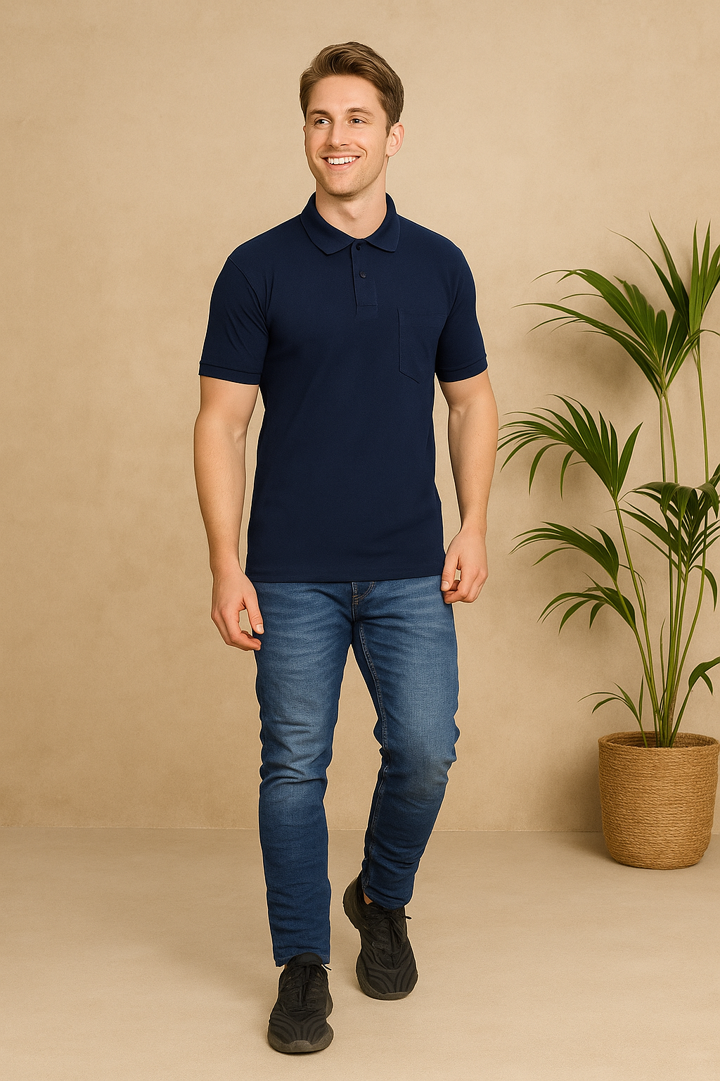 SOLID POCKET POLO REGULAR FIT