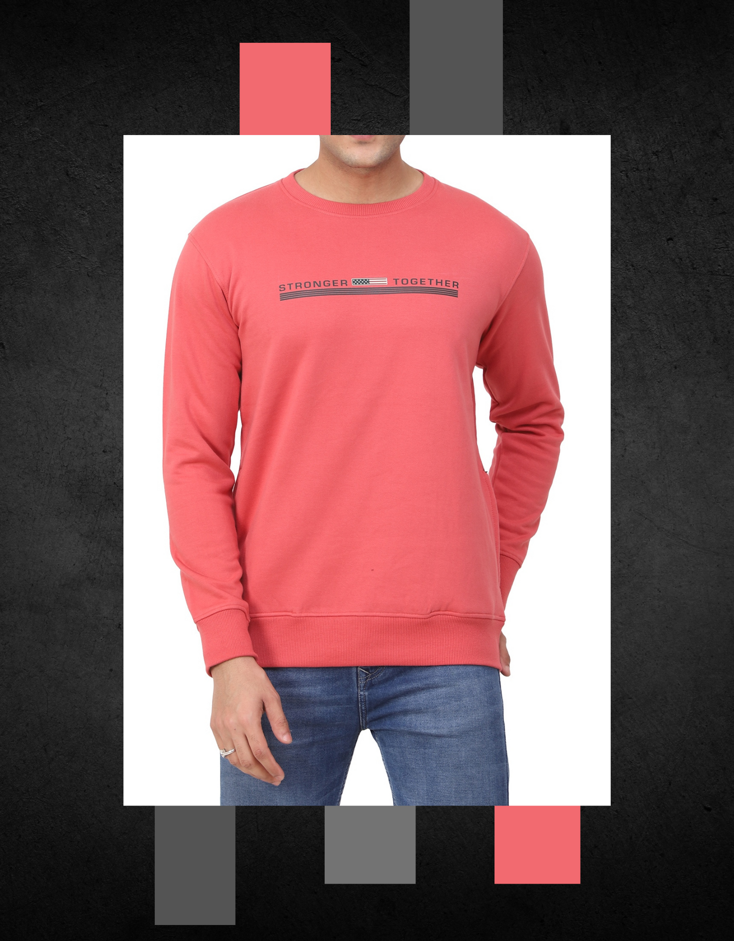 Regular Fit Printed Fleece Sweatshirt