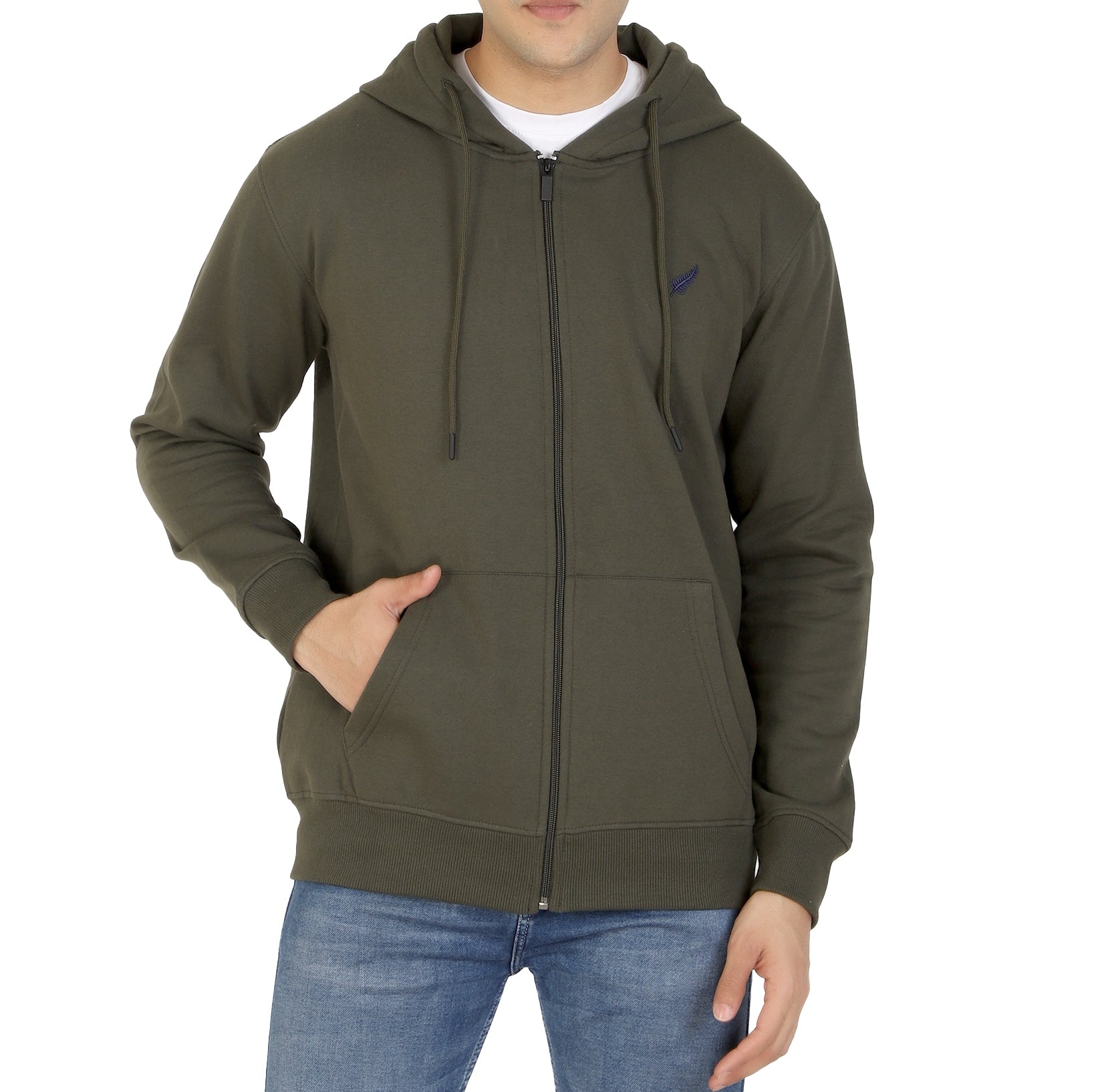 Relaxed Fit Zip-through Fleece Hoodie - Main Image