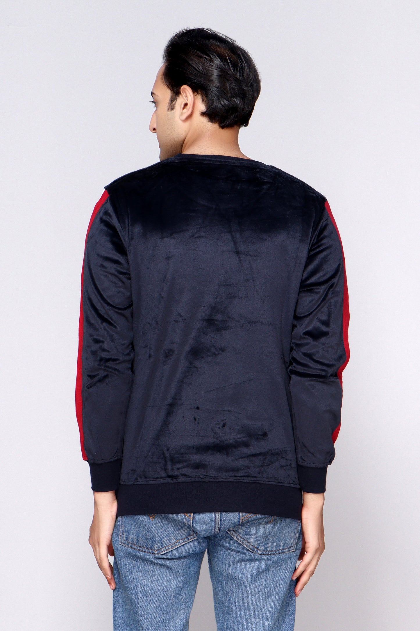 ROUND NECK VELVET SWEATSHIRT