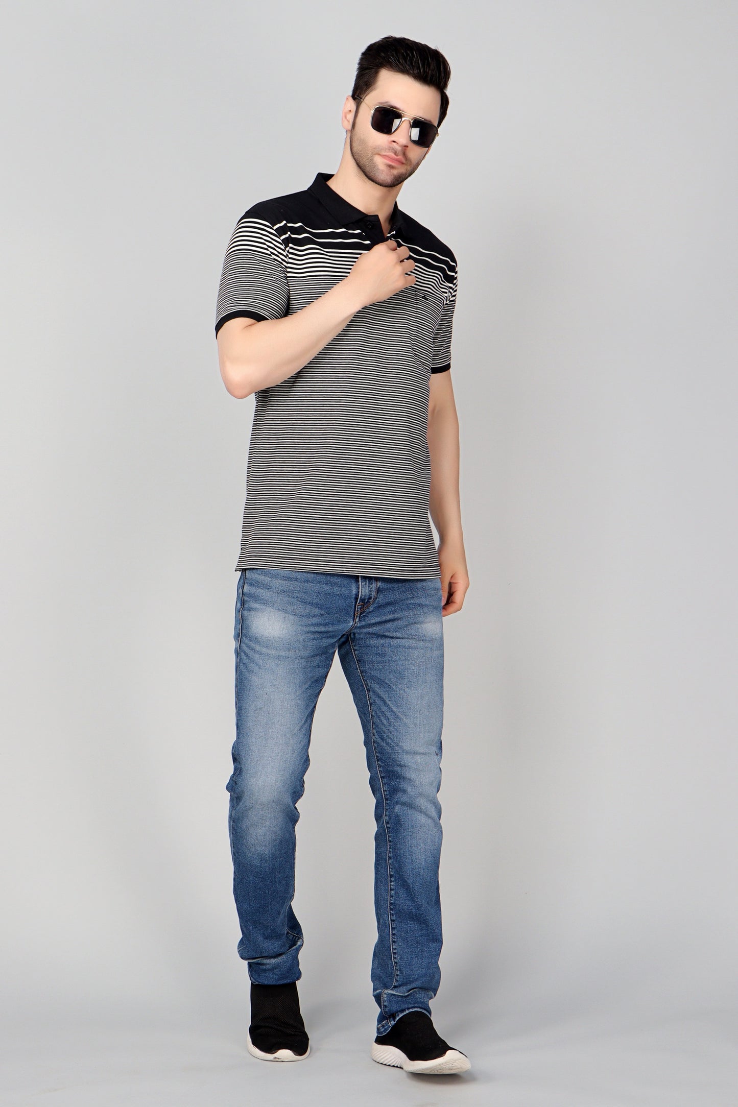 Single Jersey Stripe Regular Fit Pocket Polo