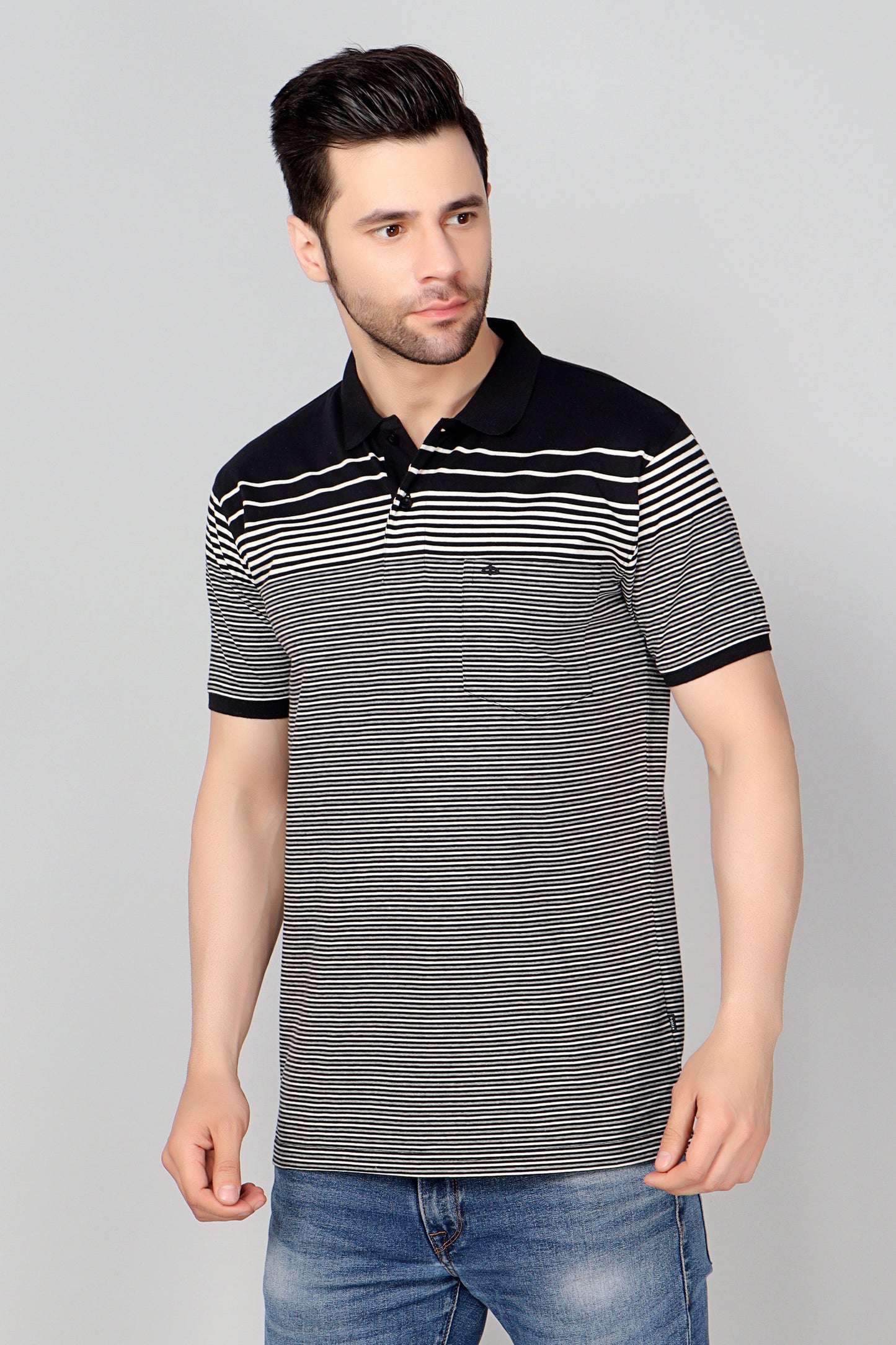 Single Jersey Stripe Regular Fit Pocket Polo