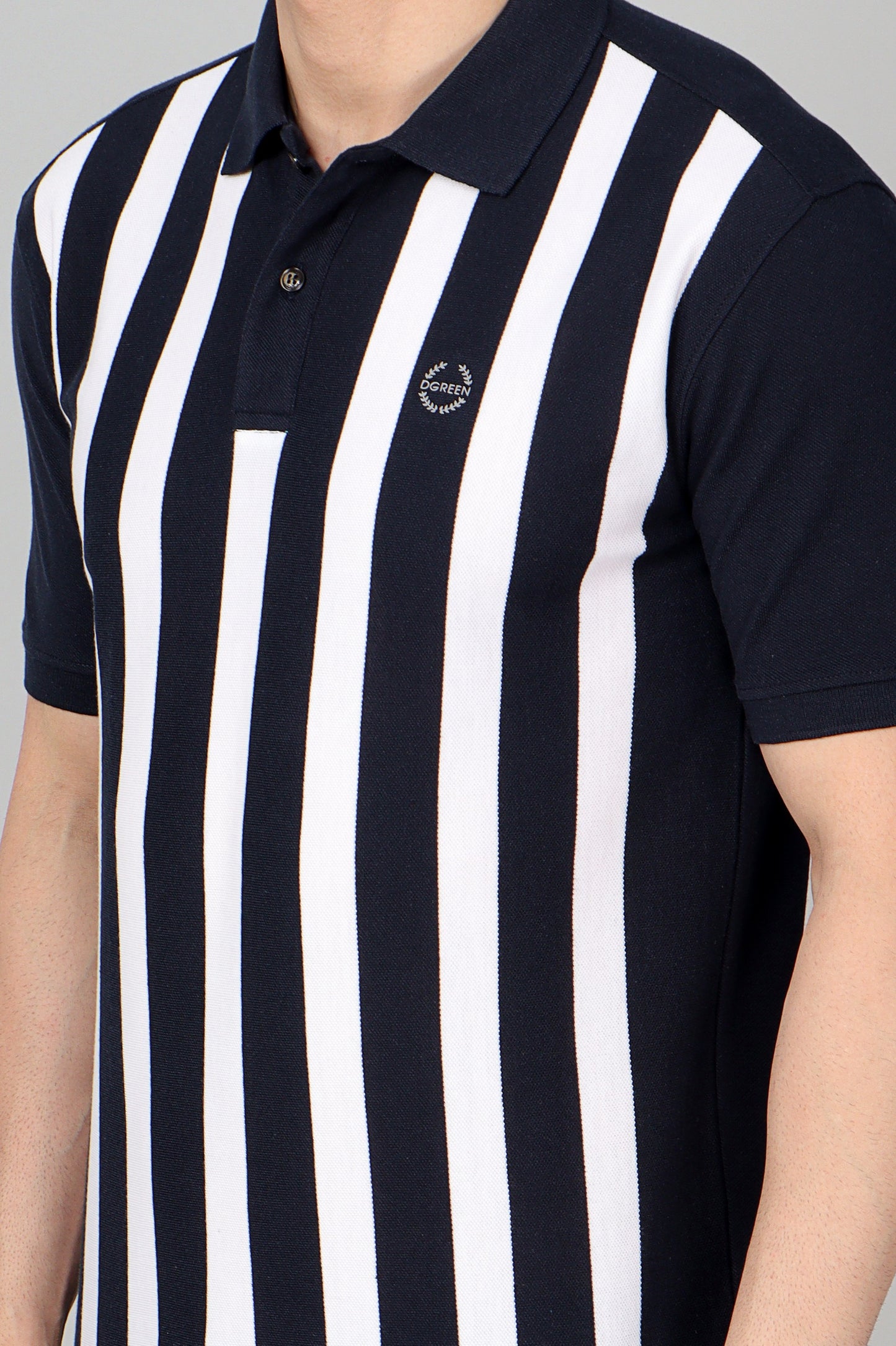 Vertical Stripe Pique Smart Fit Polo