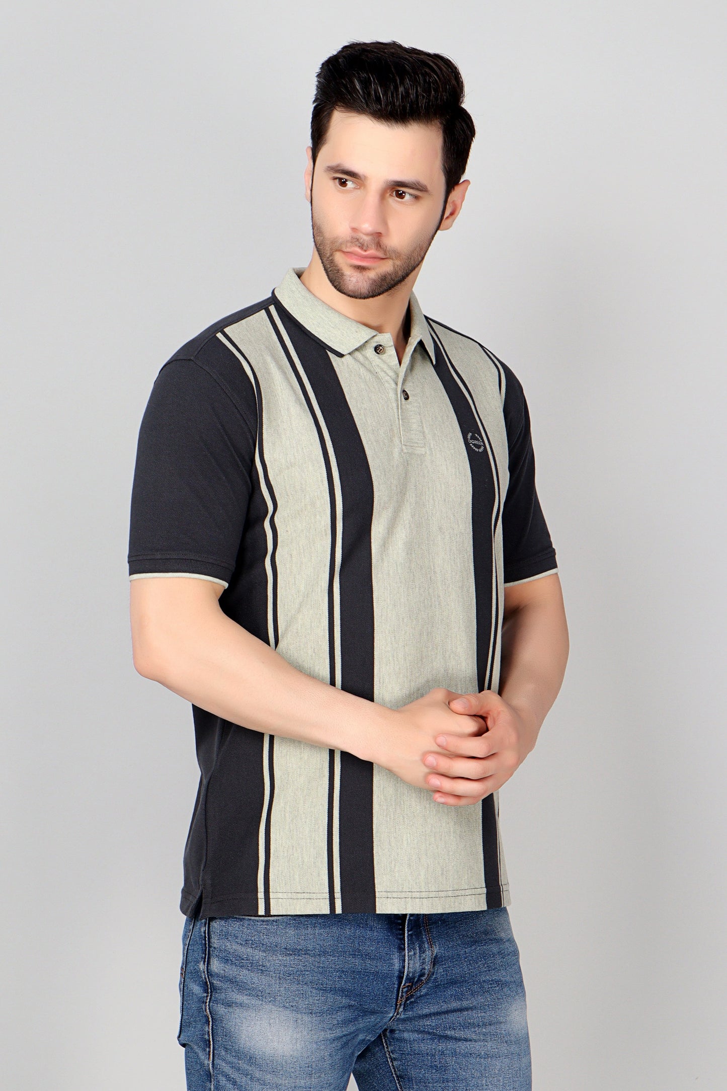 Vertical Stripe Pique Smart Fit Polo