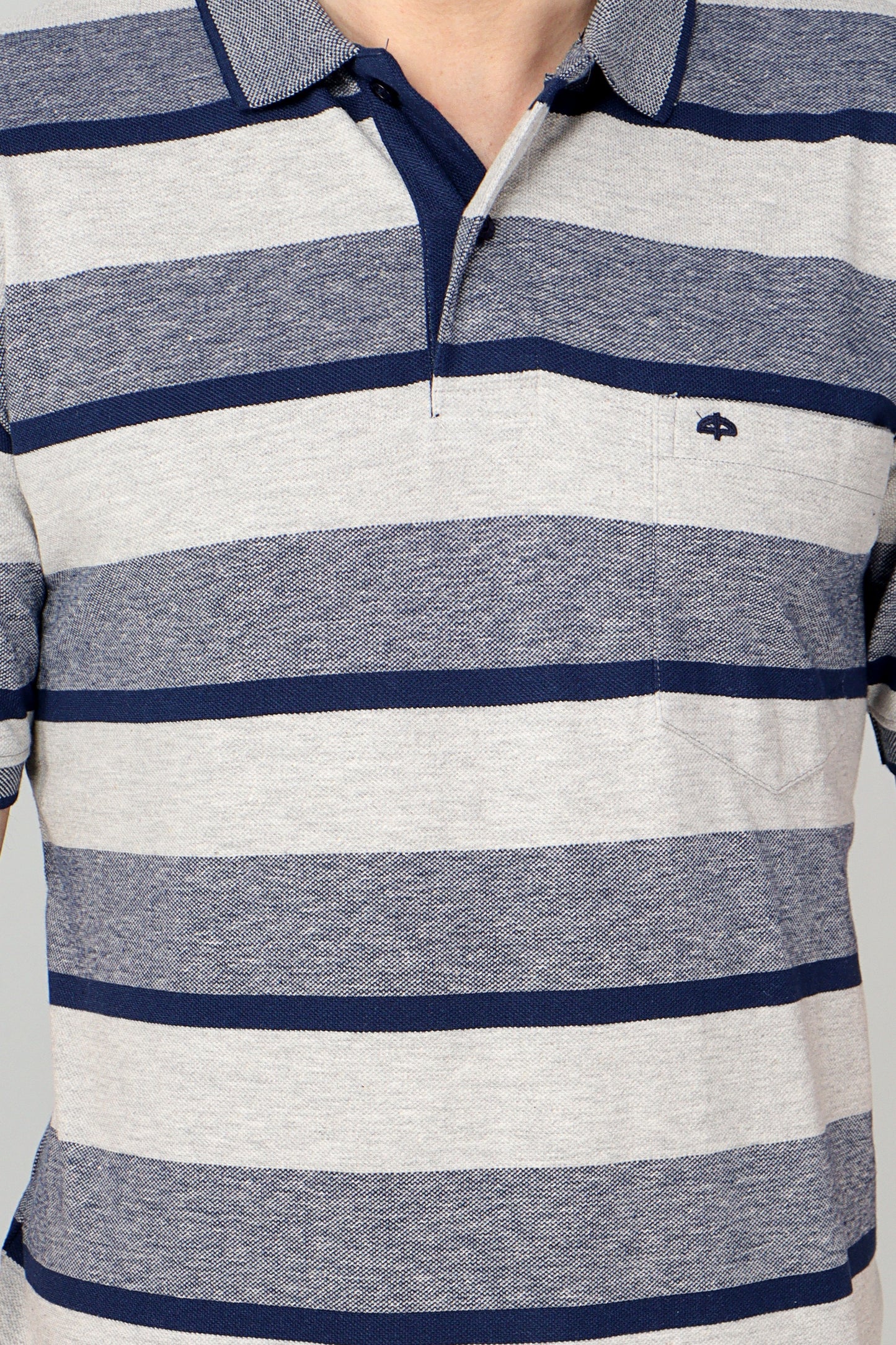 Pique Stripe Regular Fit Pocket Polo