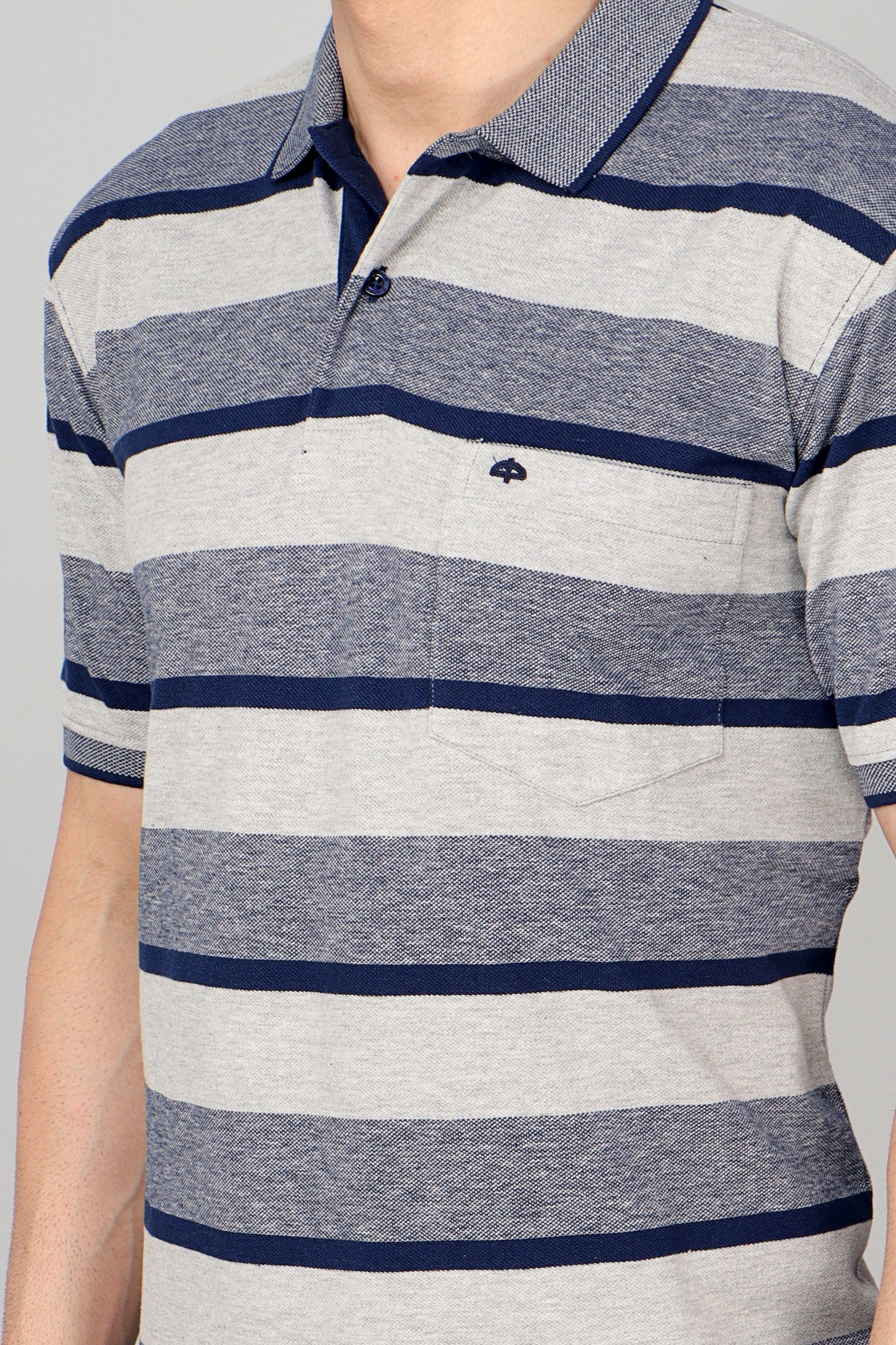 Pique Stripe Regular Fit Pocket Polo