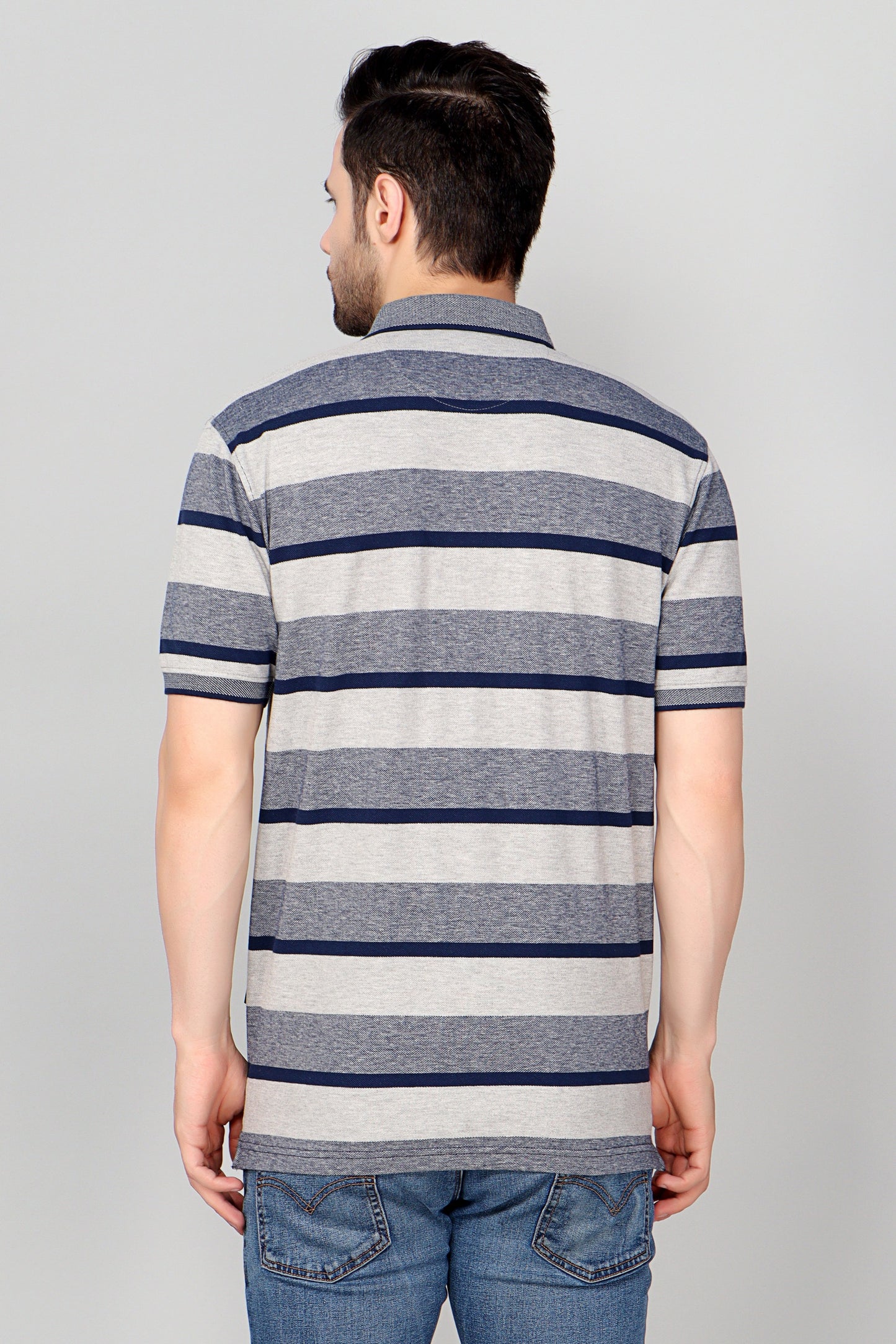 Pique Stripe Regular Fit Pocket Polo