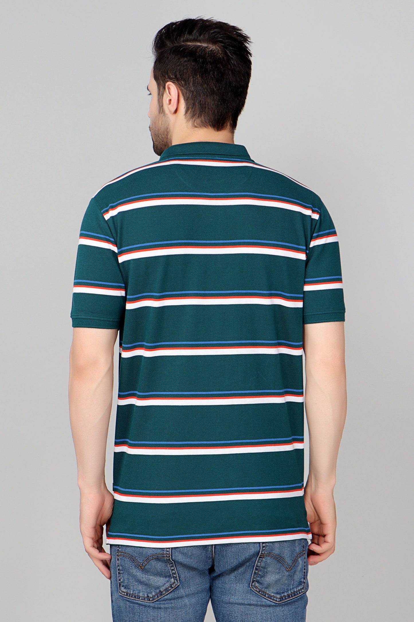 Pique Stripe Regular Fit Pocket Polo