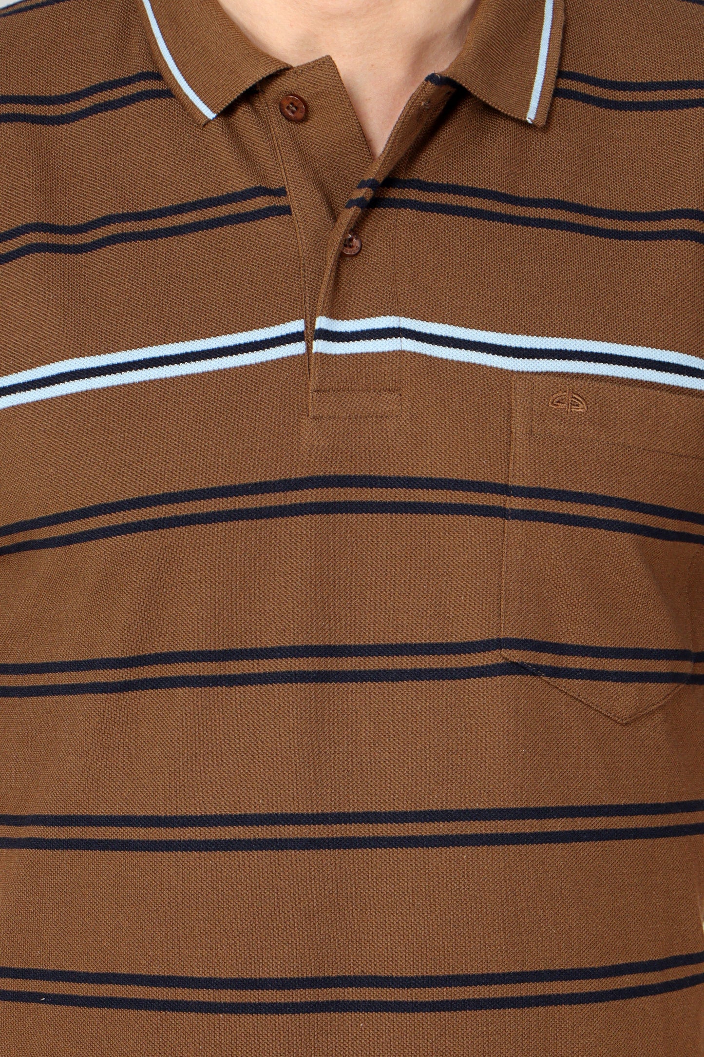 Pique Stripe Regular Fit Pocket Polo