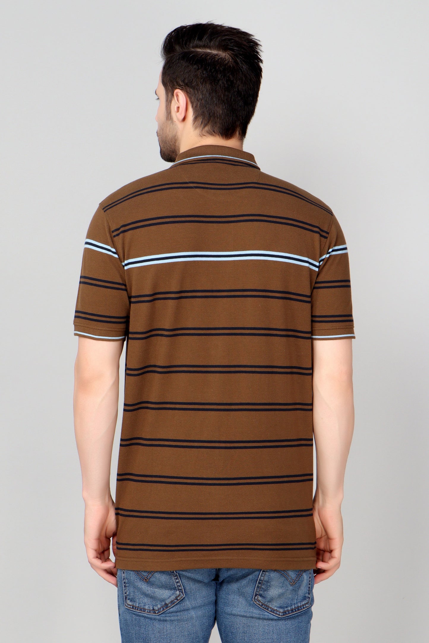 Pique Stripe Regular Fit Pocket Polo