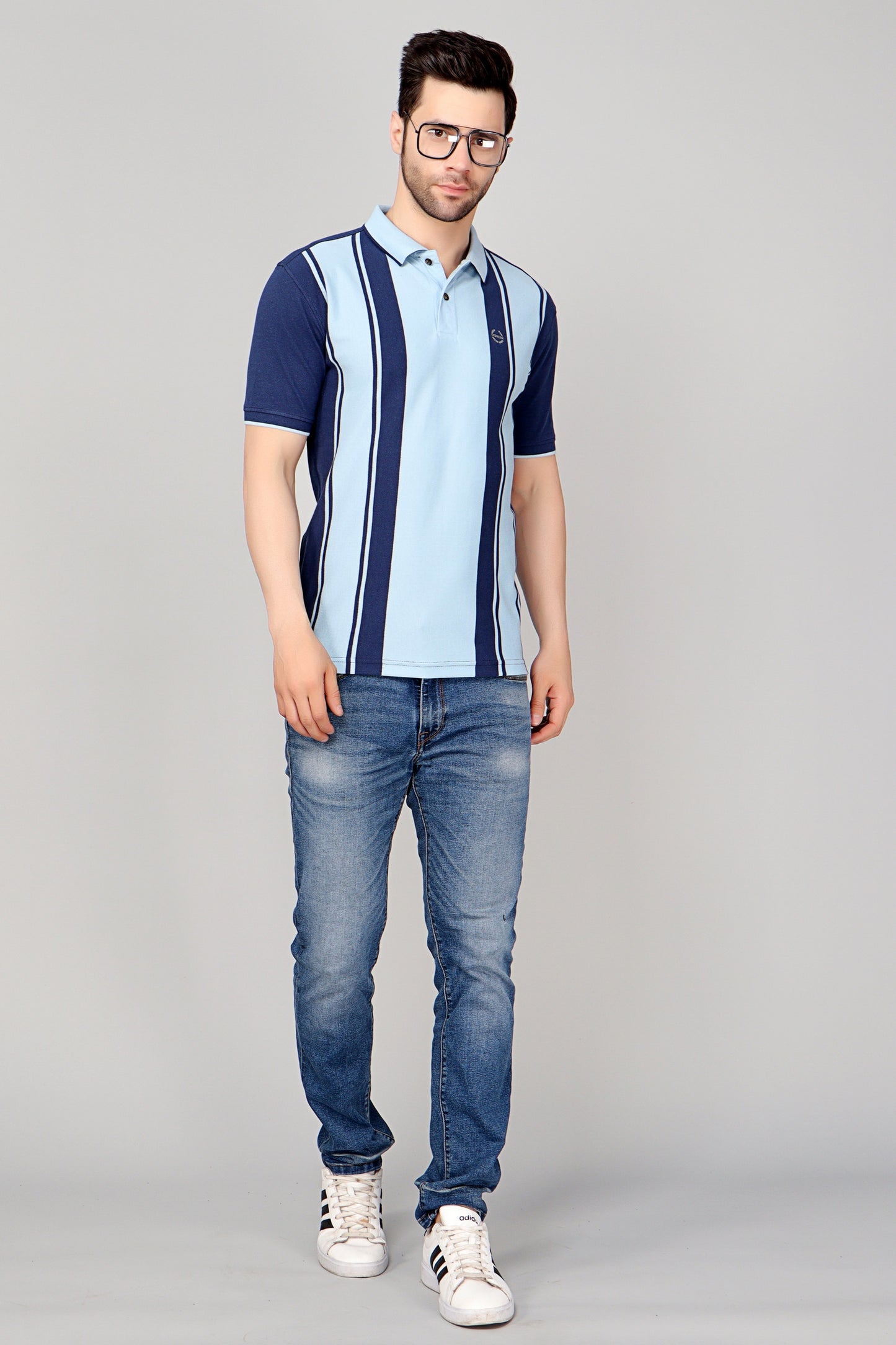 Vertical Stripe Pique Smart Fit Polo