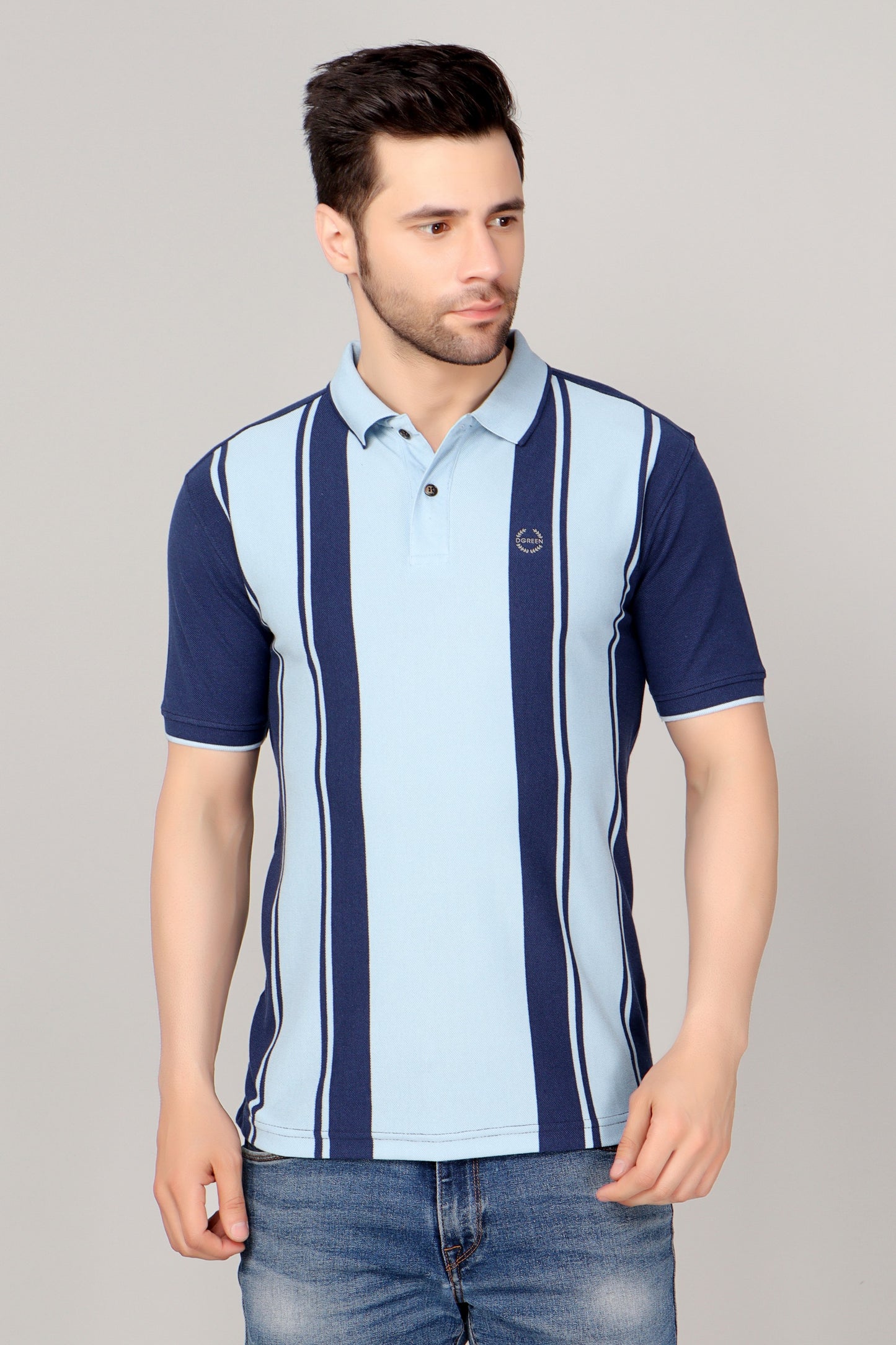 Vertical Stripe Pique Smart Fit Polo