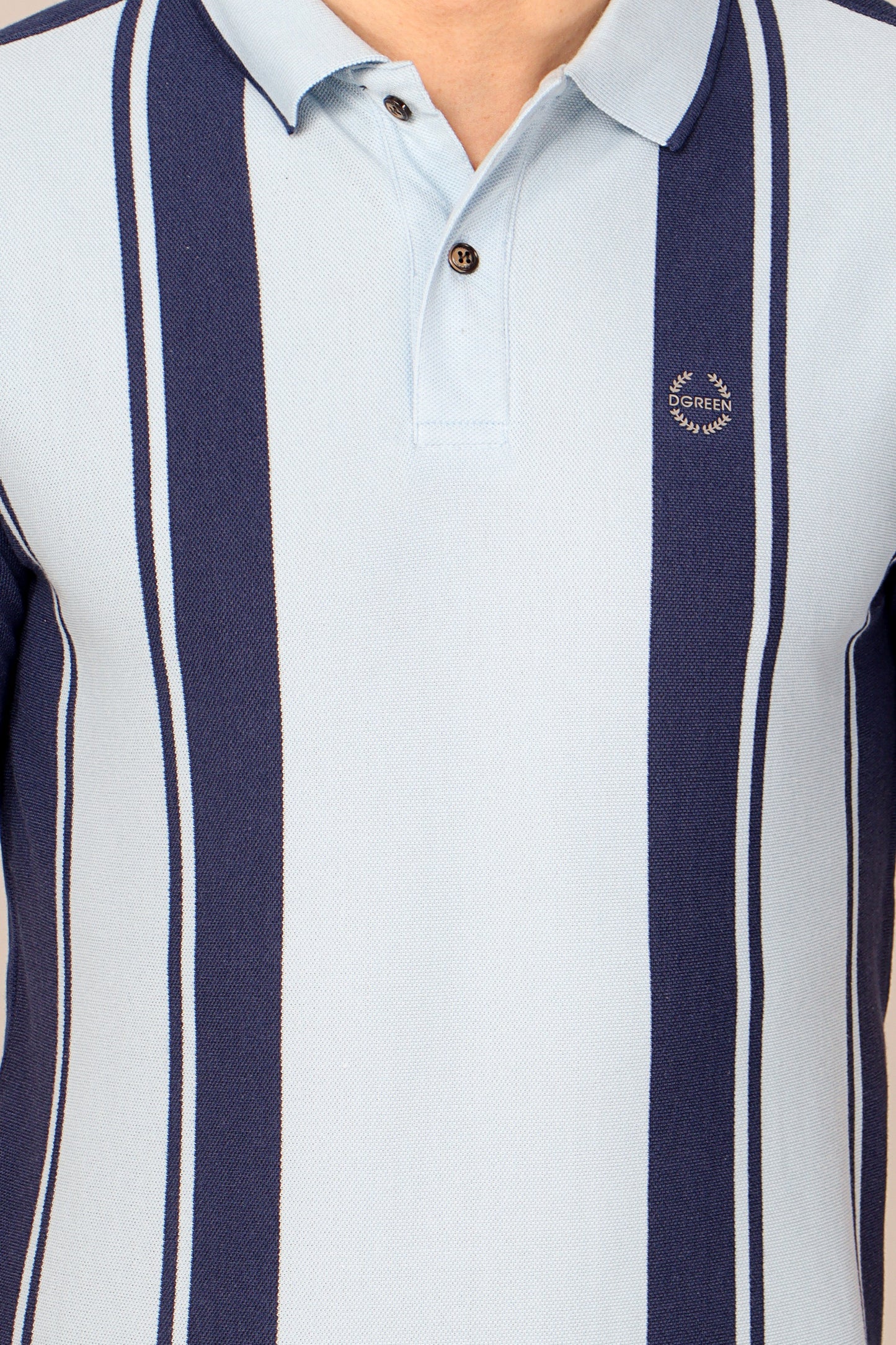 Vertical Stripe Pique Smart Fit Polo