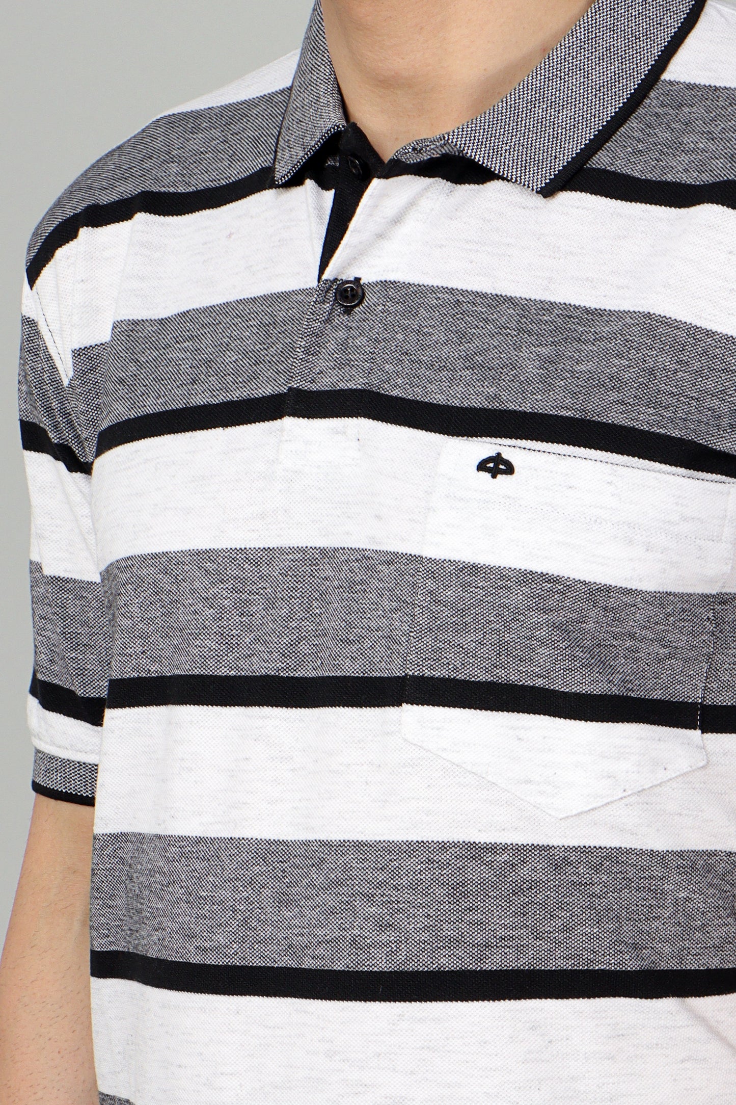 Pique Stripe Regular Fit Pocket Polo