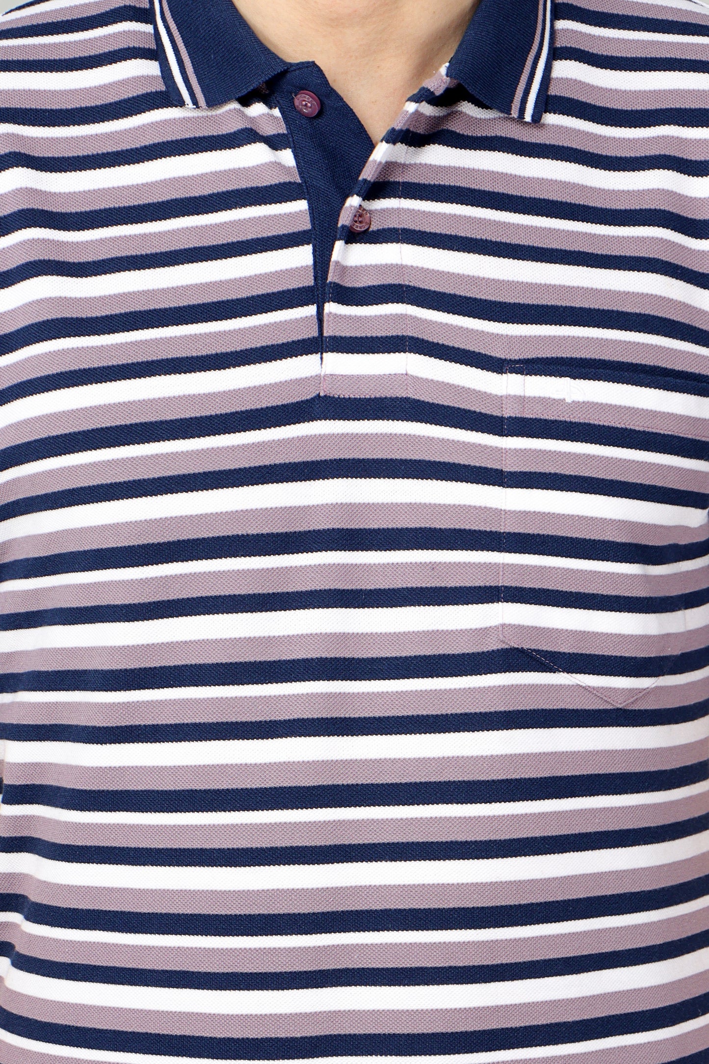 Pique Stripe Regular Fit Pocket Polo