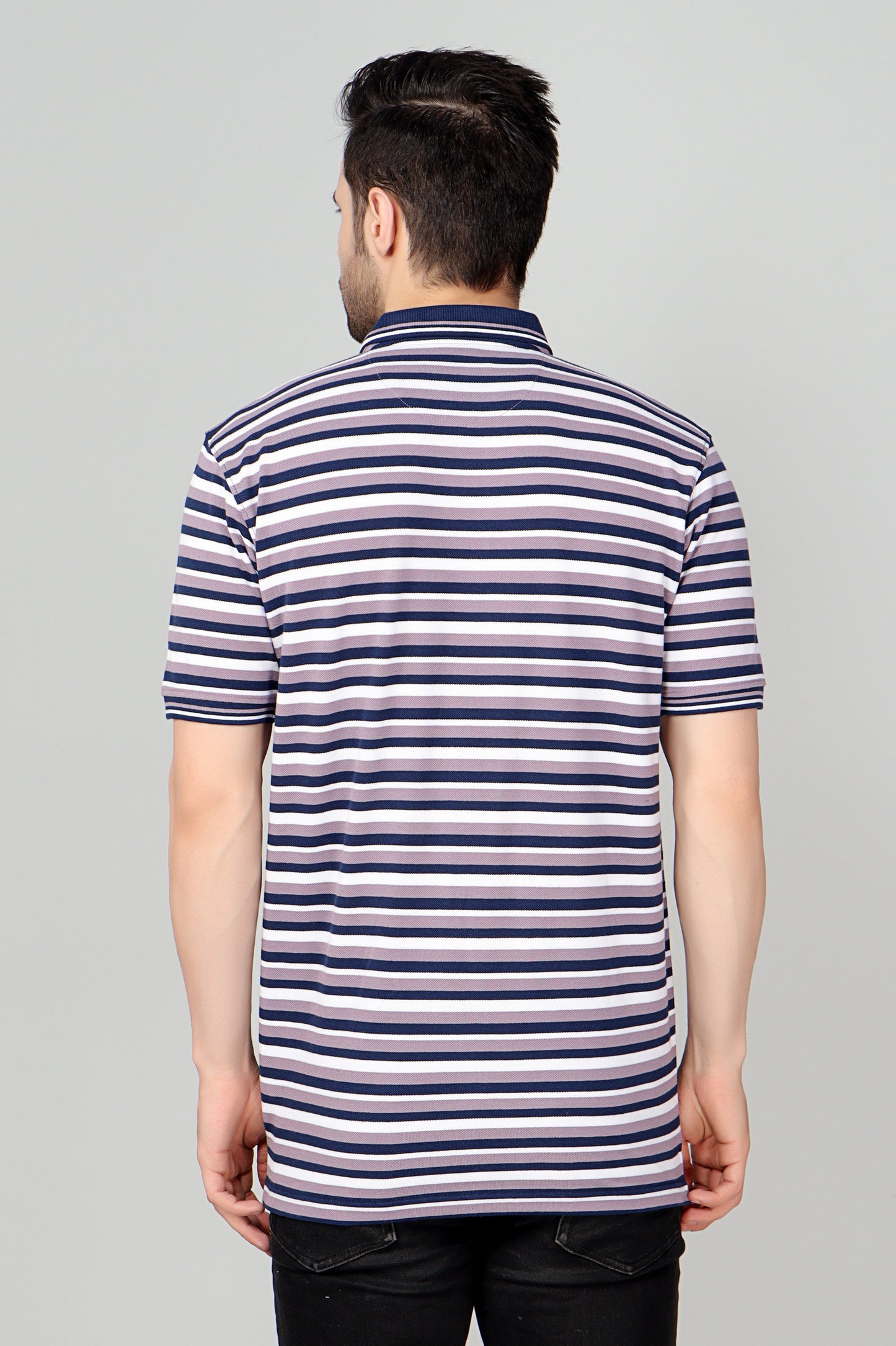 Pique Stripe Regular Fit Pocket Polo