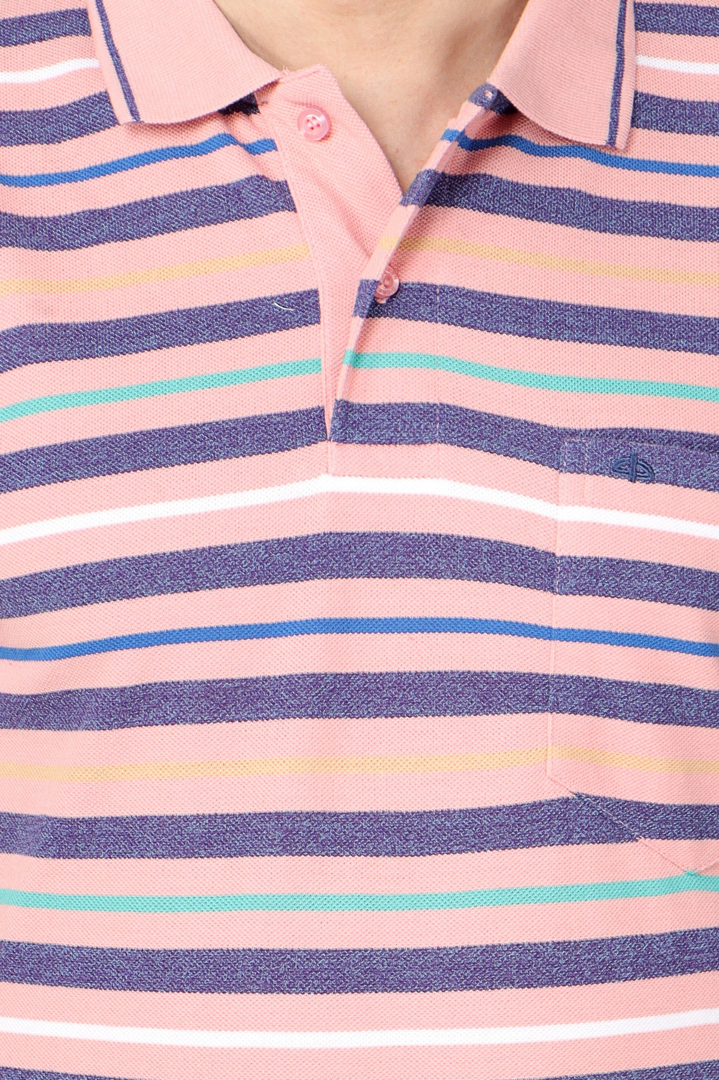Pique Stripe Regular Fit Pocket Polo