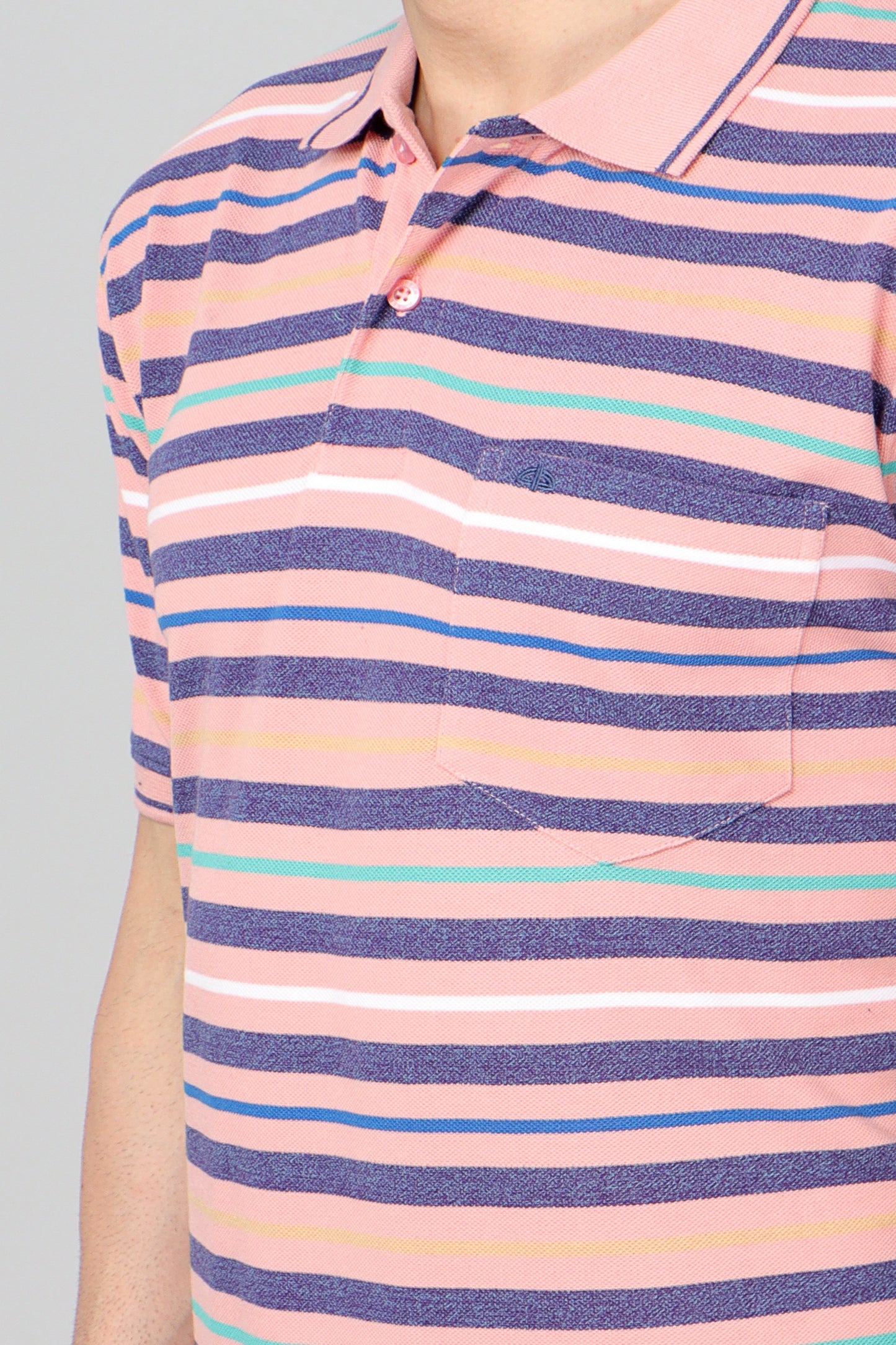 Pique Stripe Regular Fit Pocket Polo