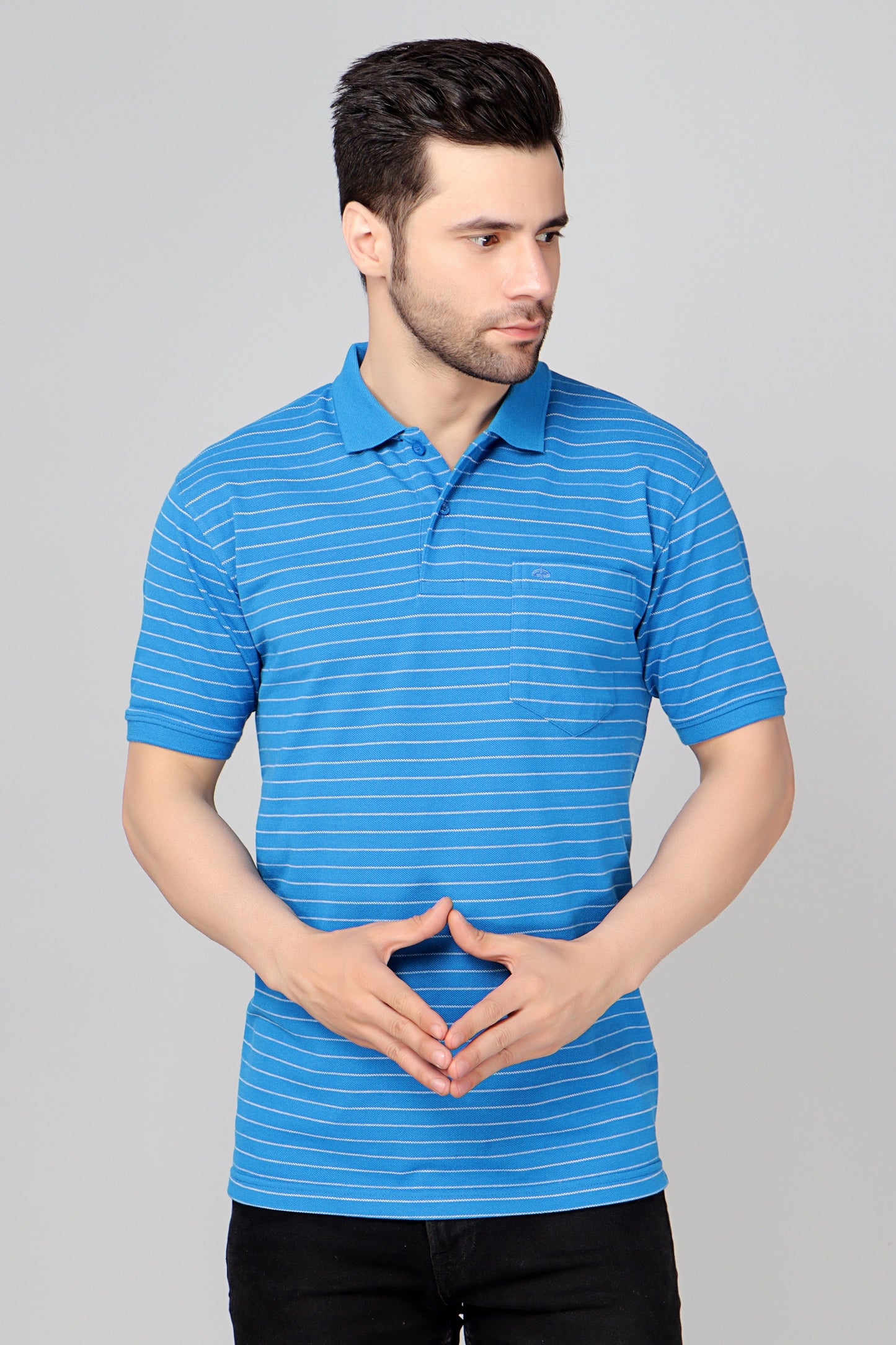 Pique Stripe Regular Fit Pocket Polo